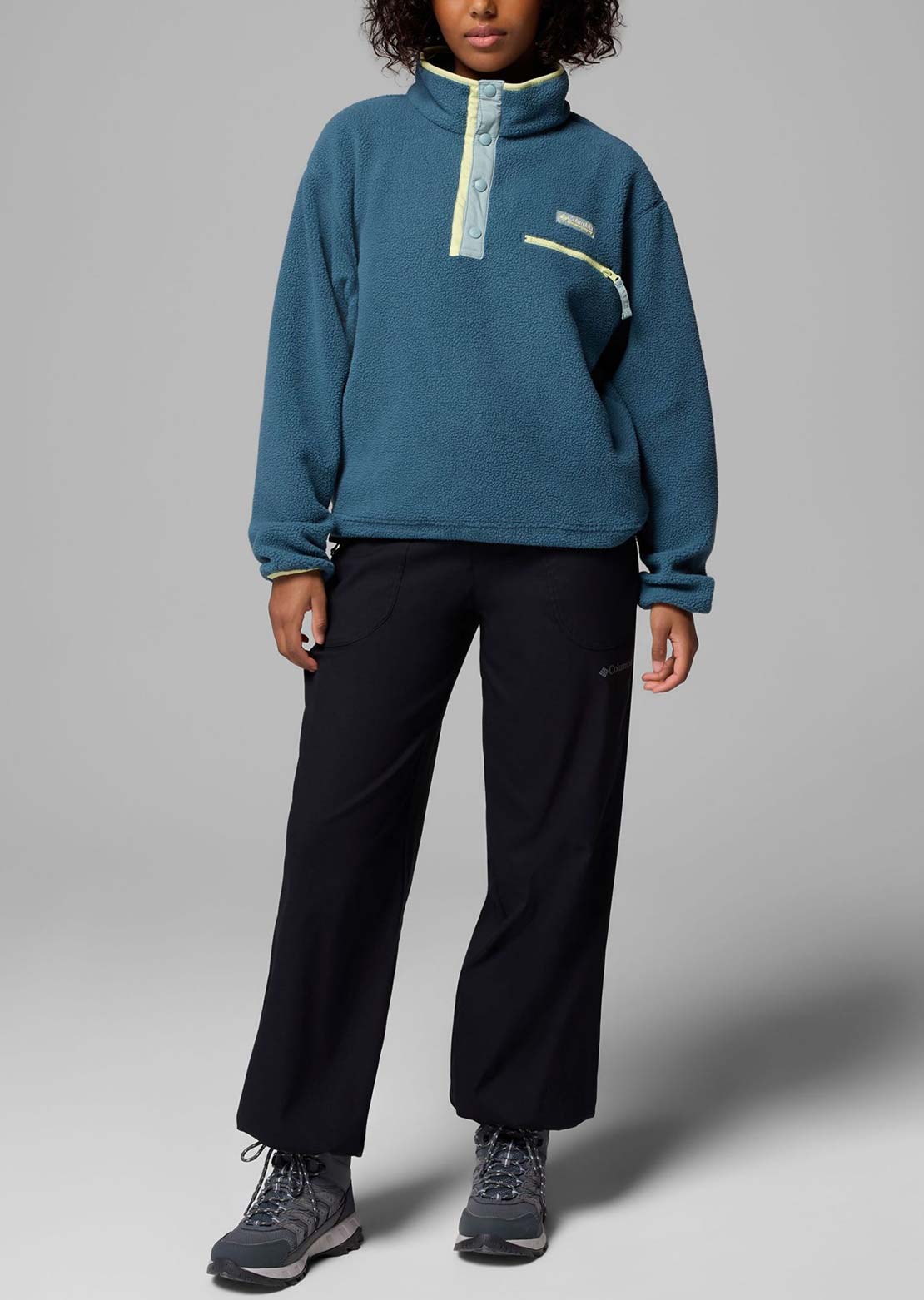 Columbia Women's Helvetia II Cropped Half-Snap Fleece Everblue/Crushed Blue/Citron Haze