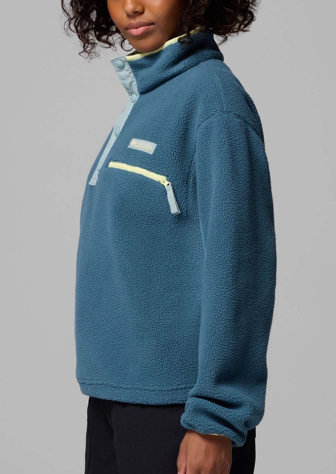 Columbia Women's Helvetia II Cropped Half-Snap Fleece Everblue/Crushed Blue/Citron Haze
