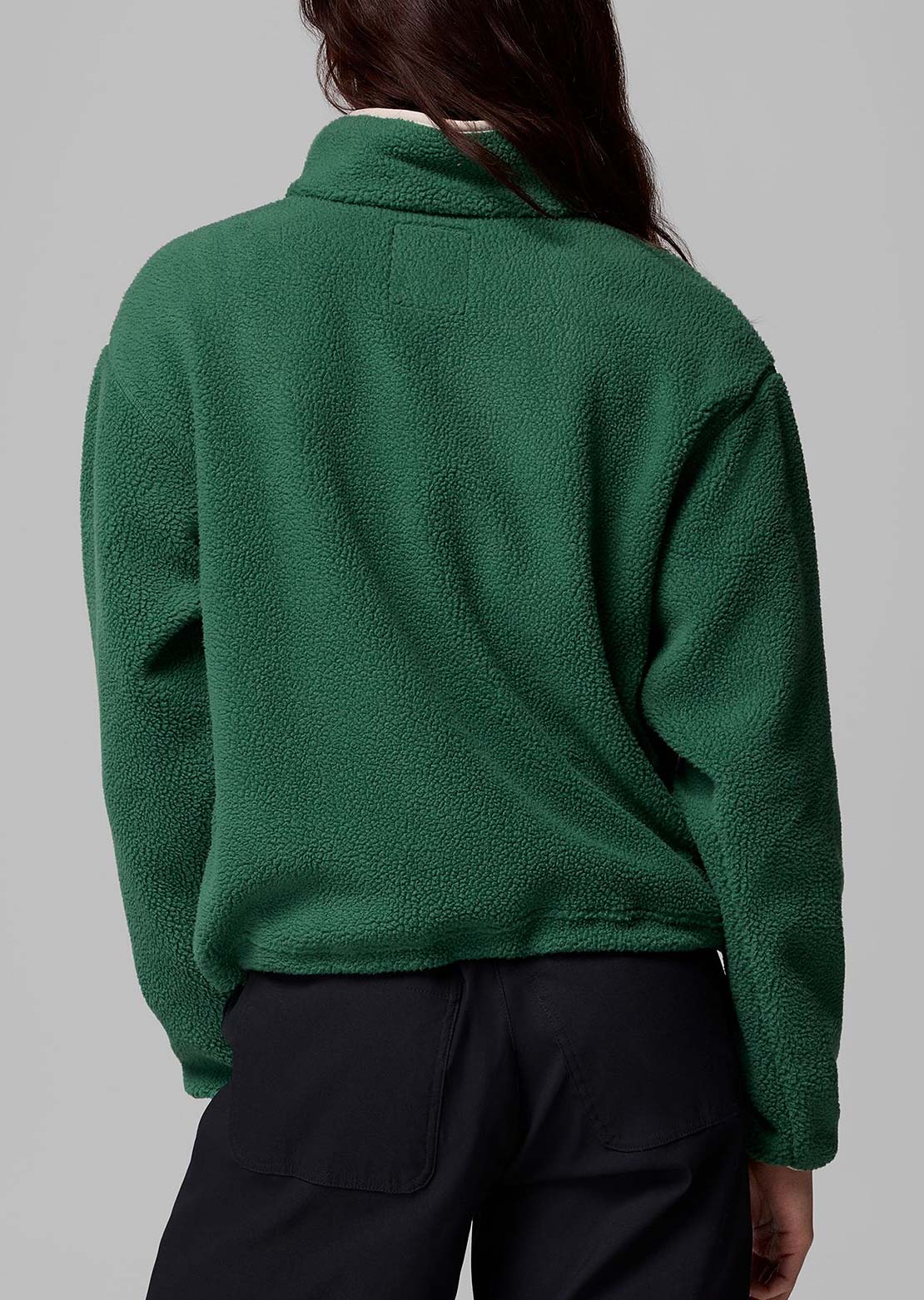Columbia Women's Helvetia II Cropped Half-Snap Fleece Rain Forest/Collegiate Navy/Dark Stone