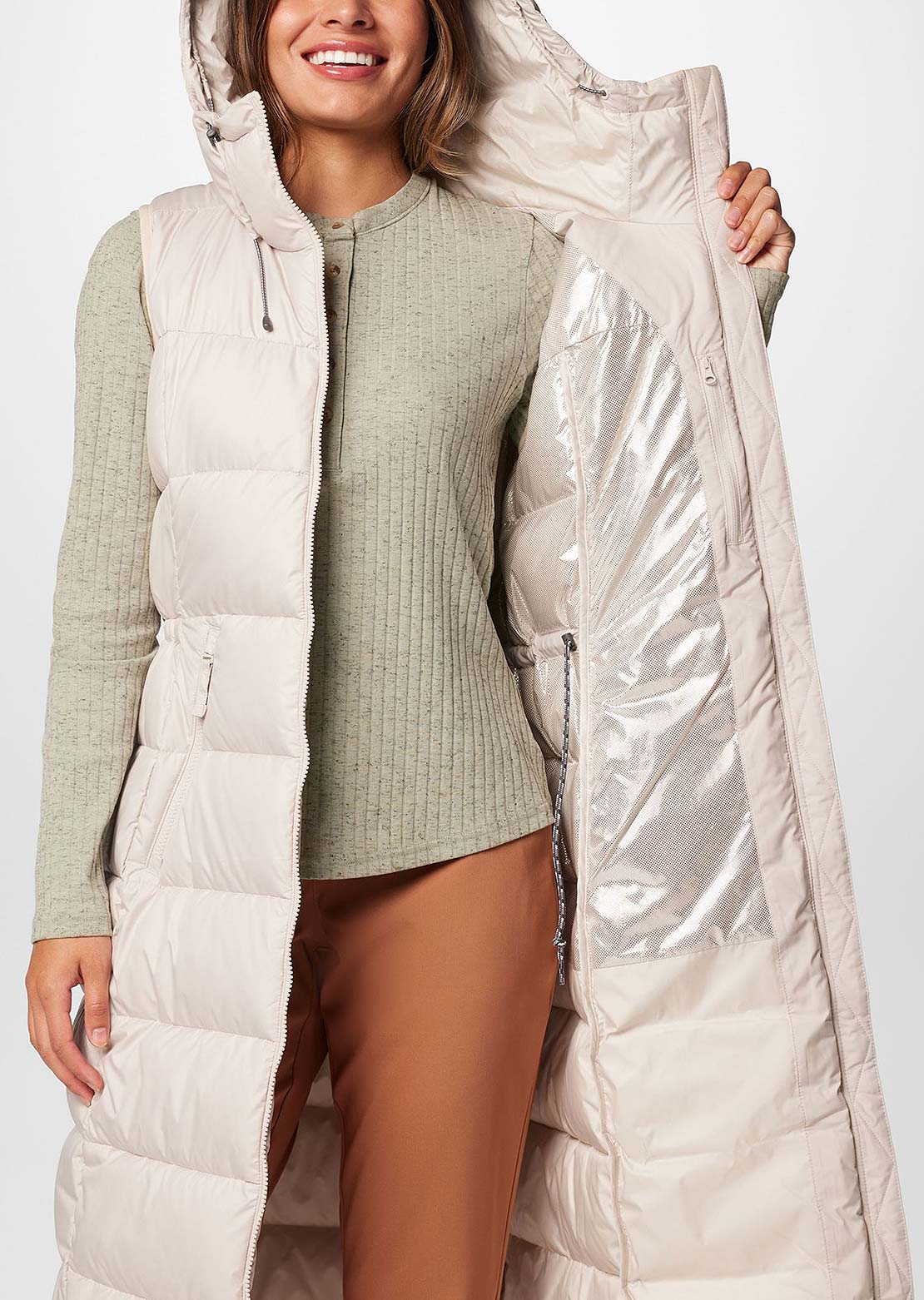 Columbia Women's Pike Lake Long Vest Dark Stone