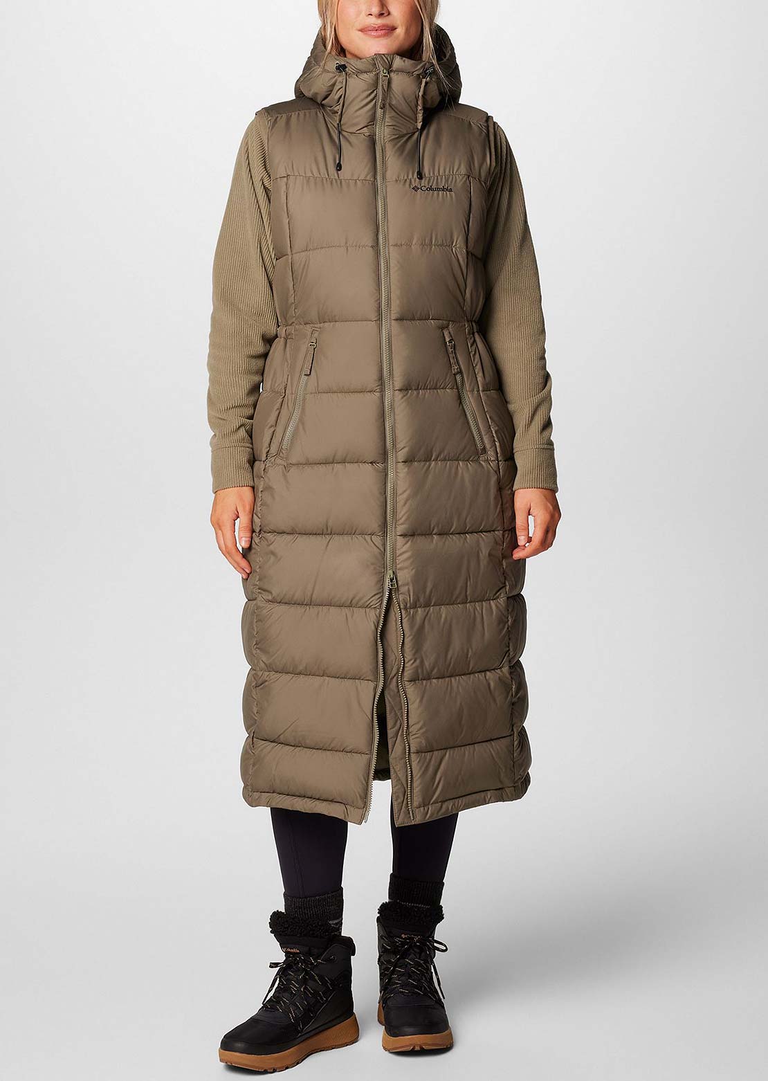 Columbia Women's Pike Lake Long Vest Stone Green
