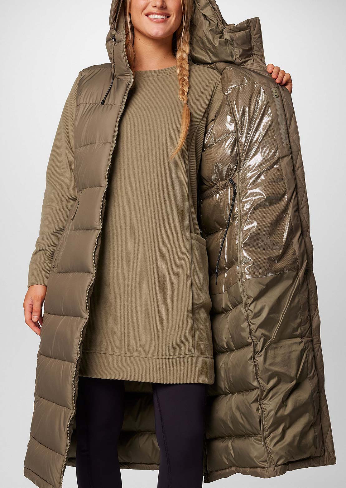 Columbia Women's Pike Lake Long Vest Stone Green
