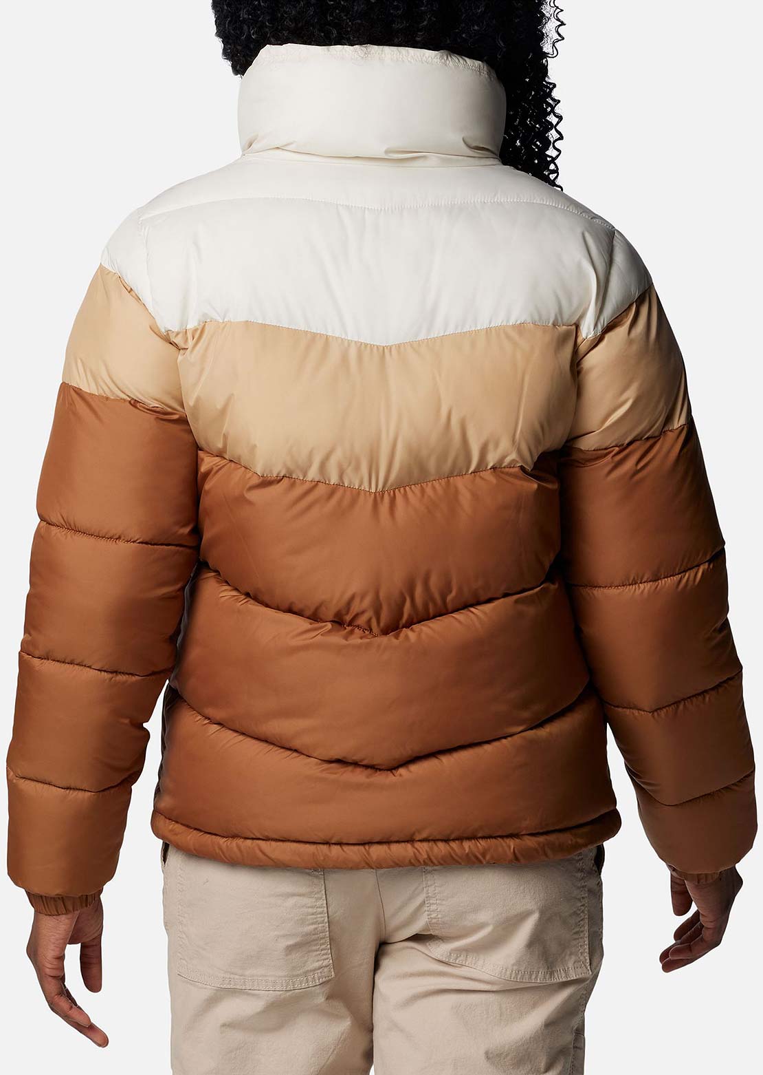 Columbia Women&#39;s Puffect II Colorblock Insulated Jacket Camel Brown/Canoe