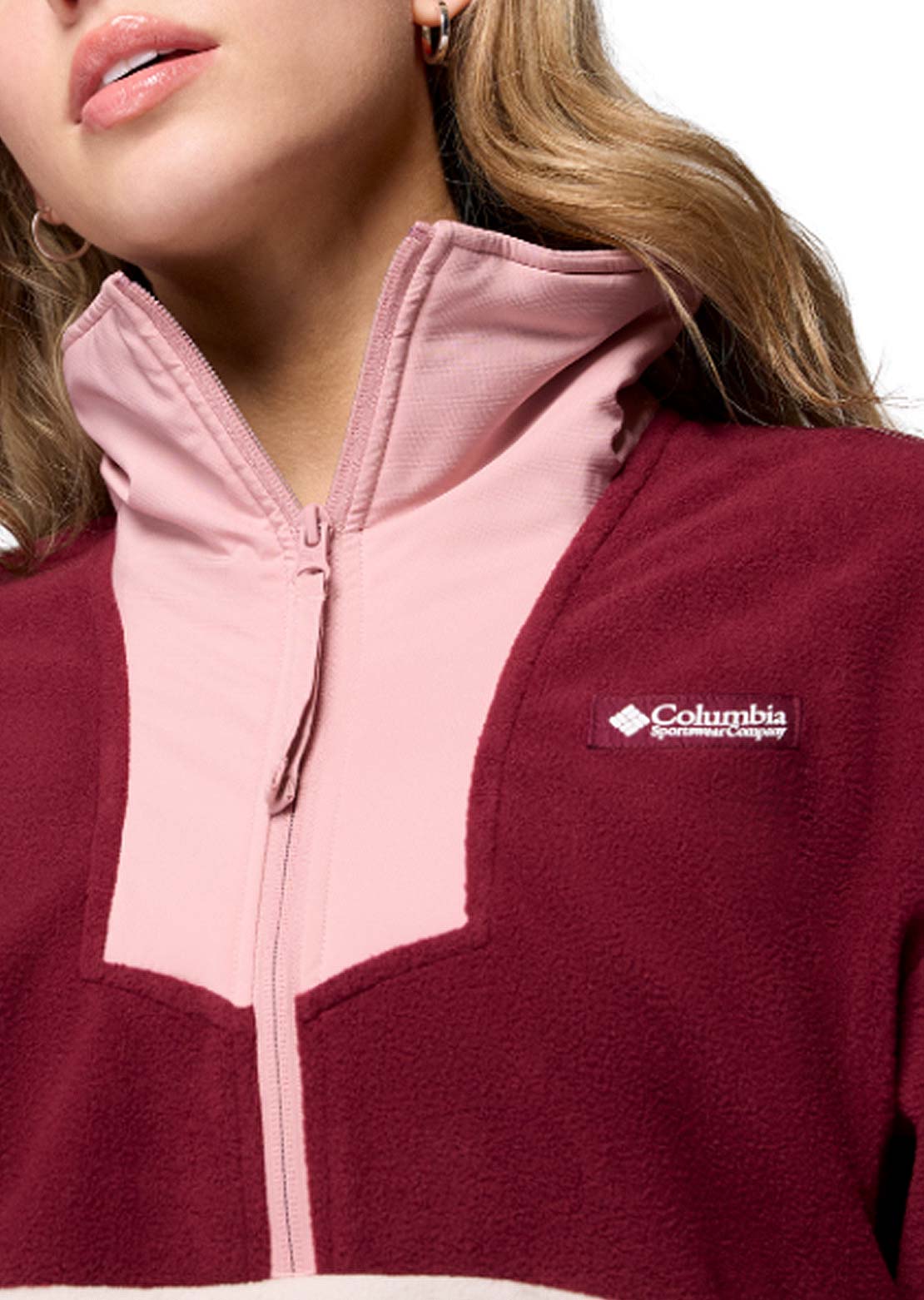 Columbia Women's Sequoia Grove 1/2 Zip Fleece Rich Wine/Dark Stone