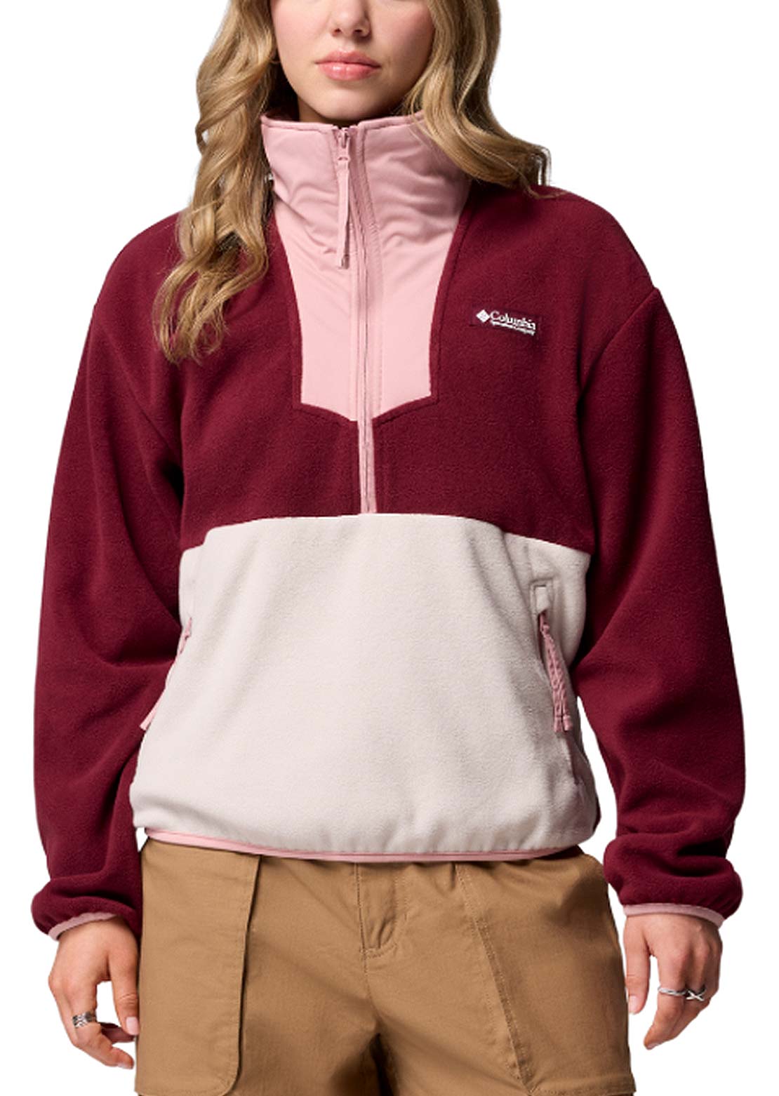 Columbia Women's Sequoia Grove 1/2 Zip Fleece Rich Wine/Dark Stone