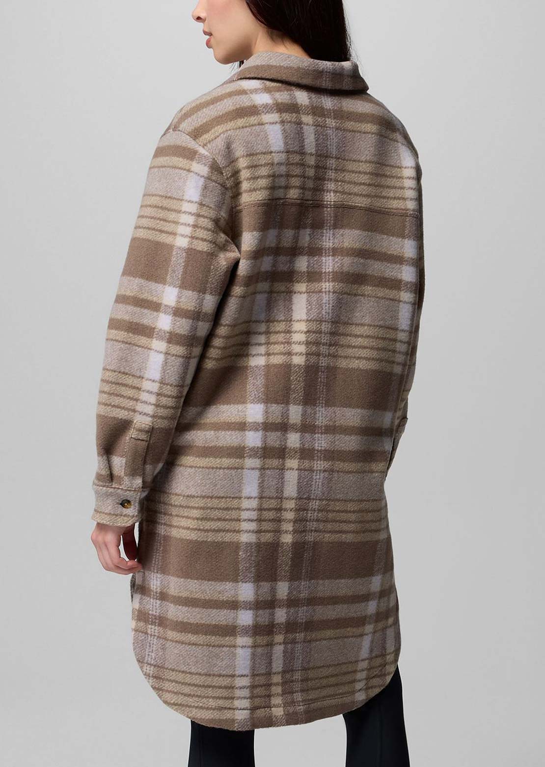 Columbia Women's Wildest Venture Long Fleece Coat Iron Vagabond Plaid