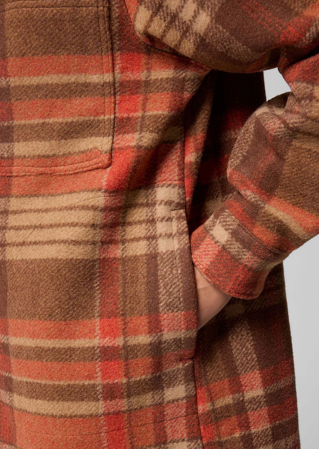Columbia Women's Wildest Venture Long Fleece Coat Tobacco Vagabond Plaid