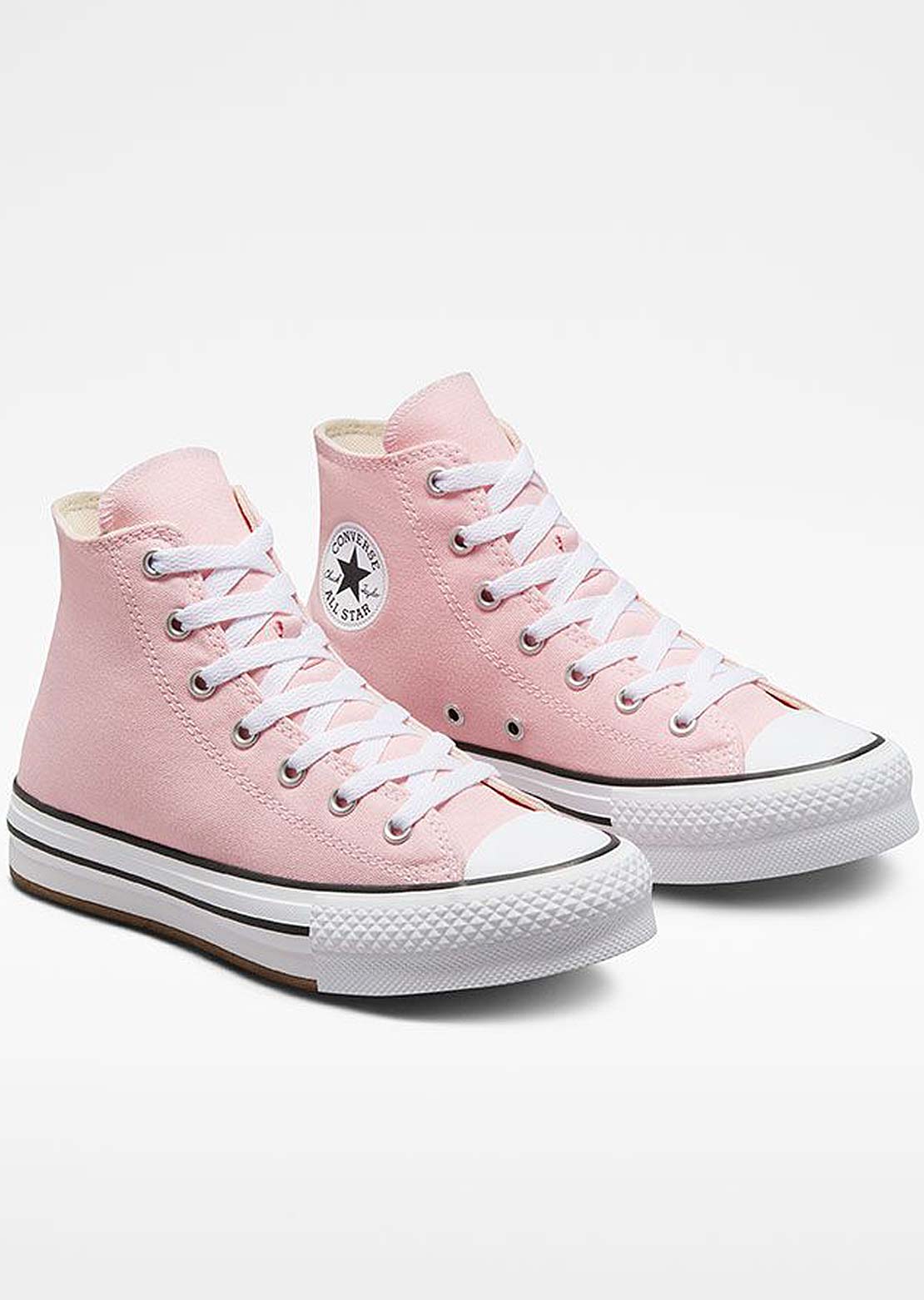 Converse Junior Chuck Taylor All Star Eva Lift Platform Shoes Sunrise Pink/White/Black