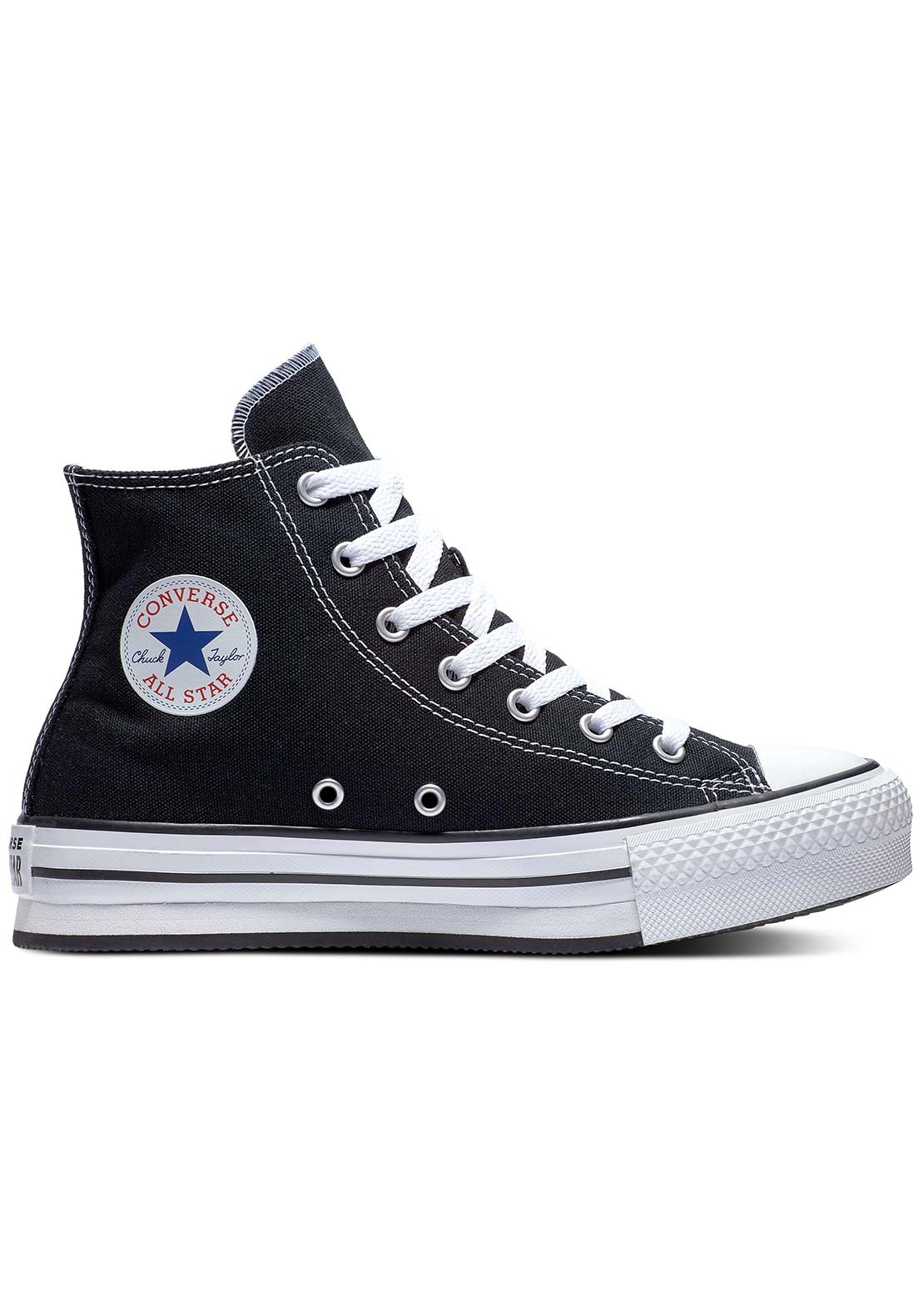 Converse Unisex Chuck Taylor All Star Lift Platform Shoes Black/White/Black