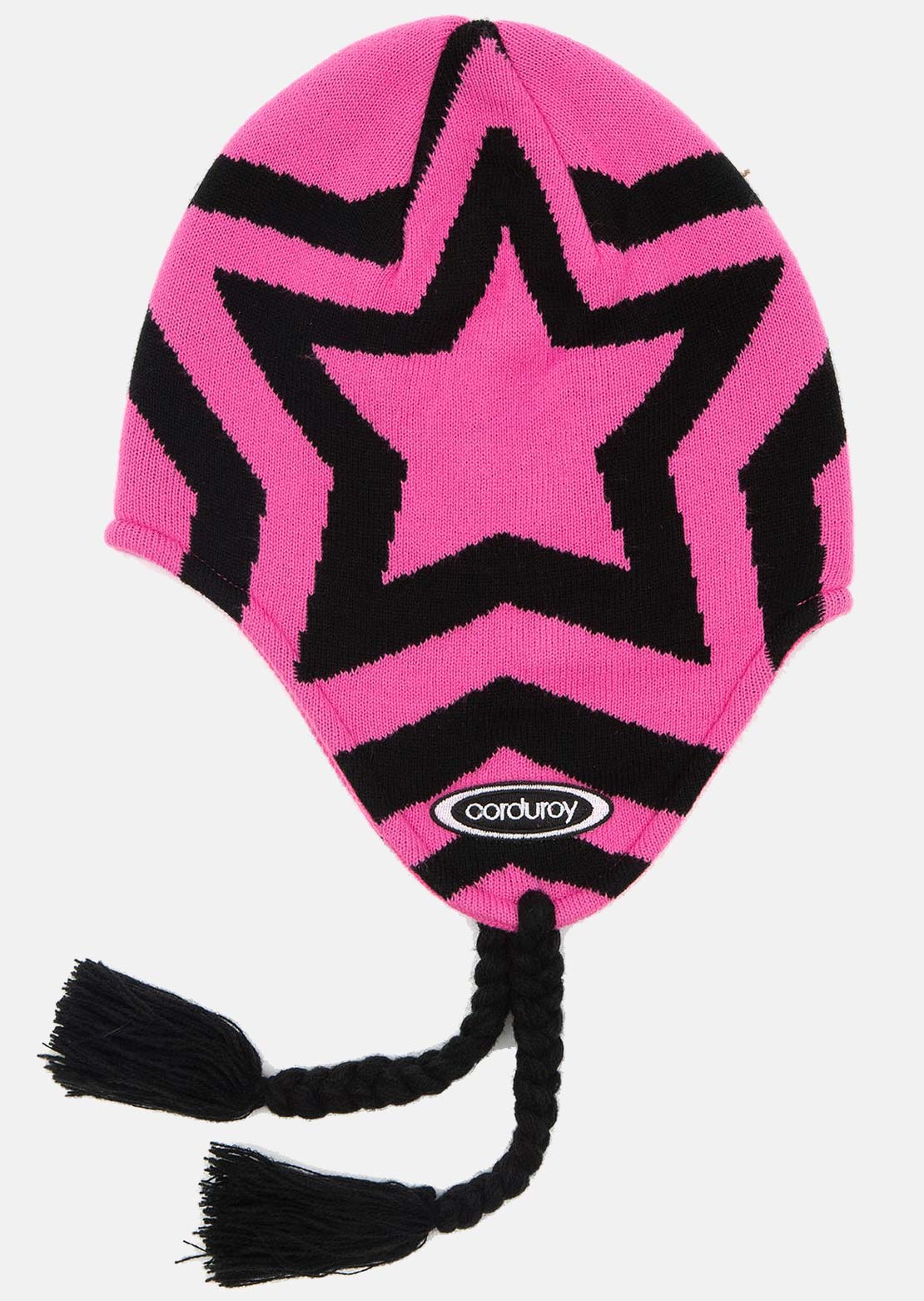 Corduroy Men's Cosmos Earflap Beanie Pink
