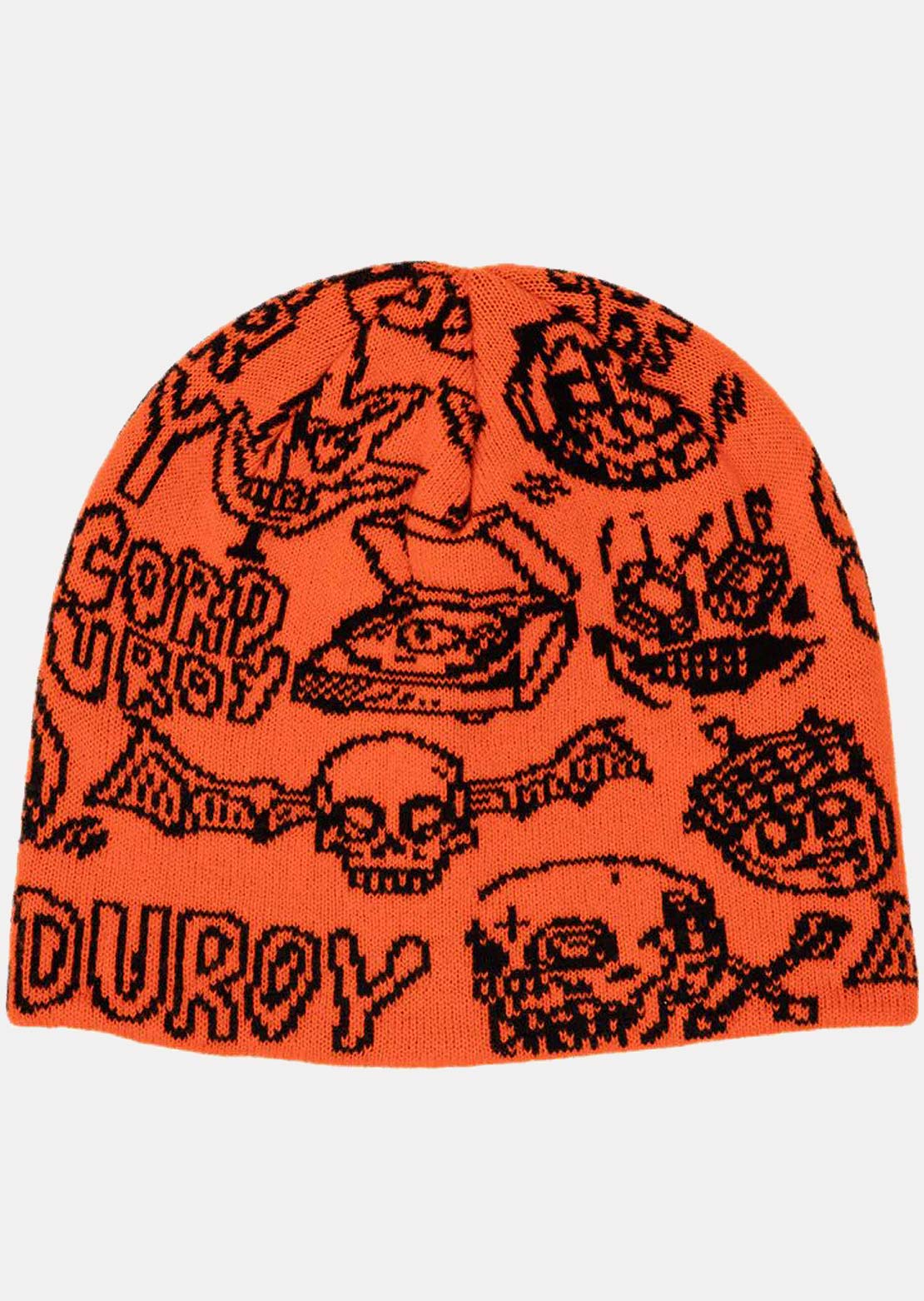 Corduroy Men's Fos Skully Beanie Orange