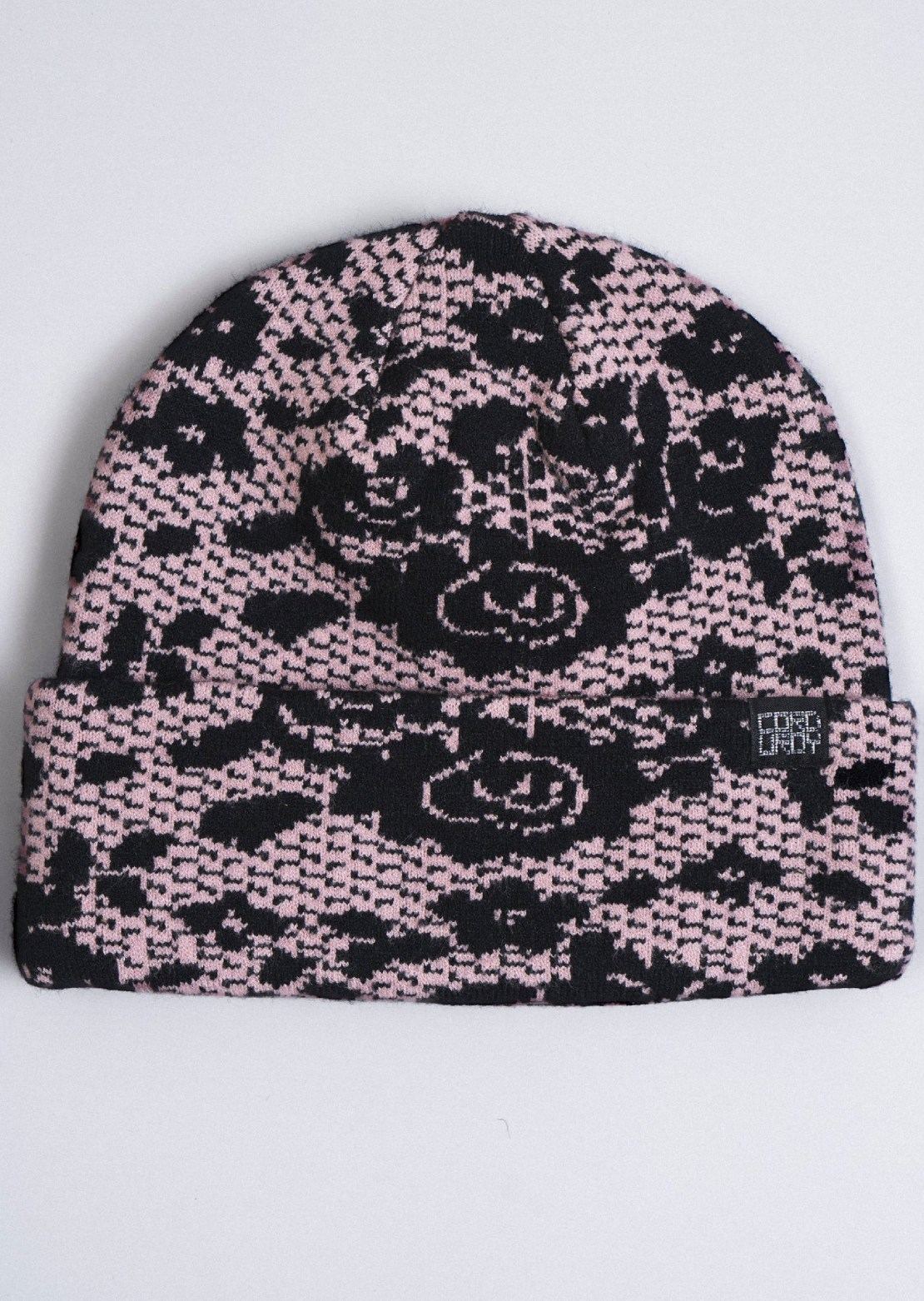 Corduroy Men's Lace Beanie Pink