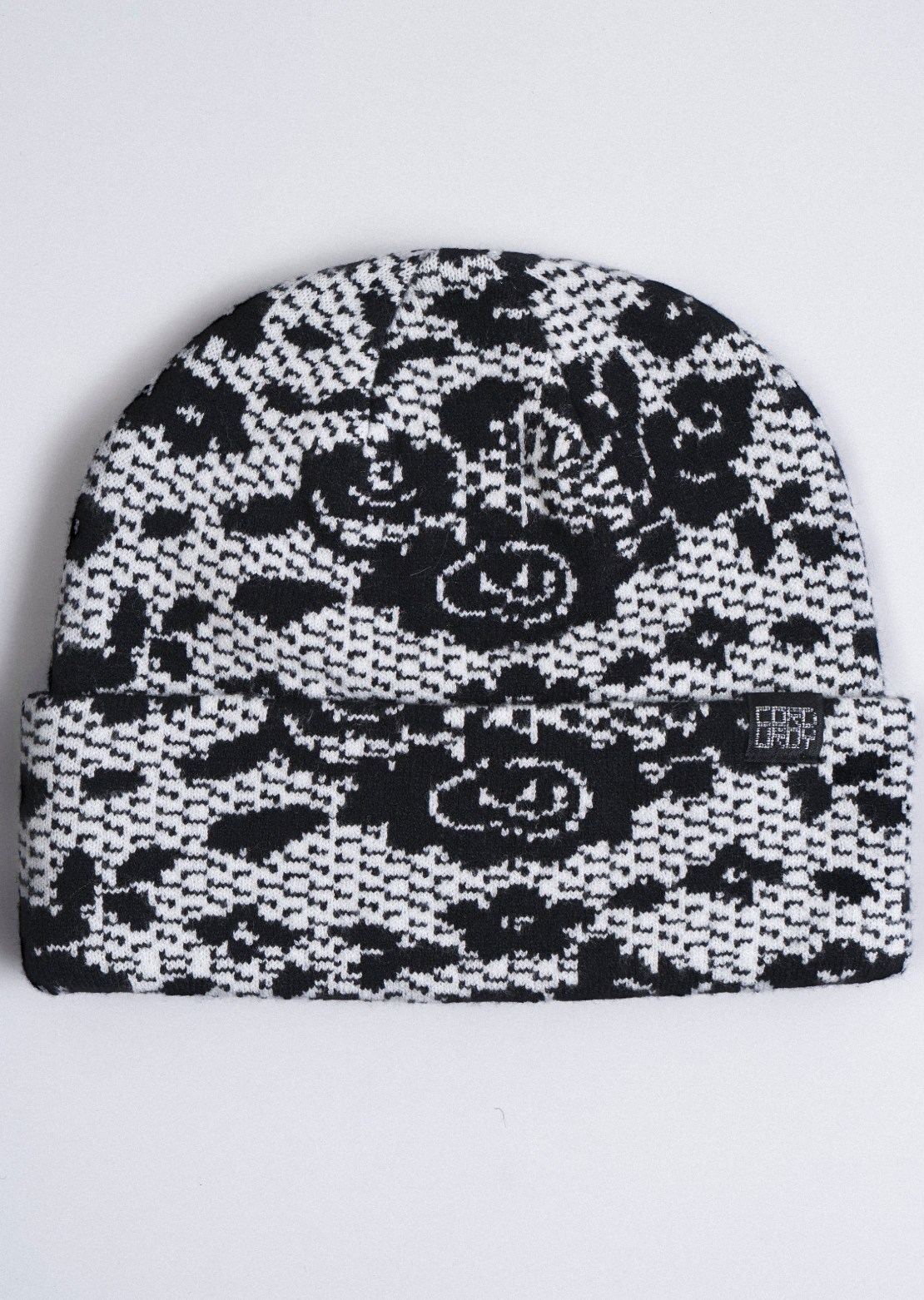 Corduroy Men's Lace Beanie White
