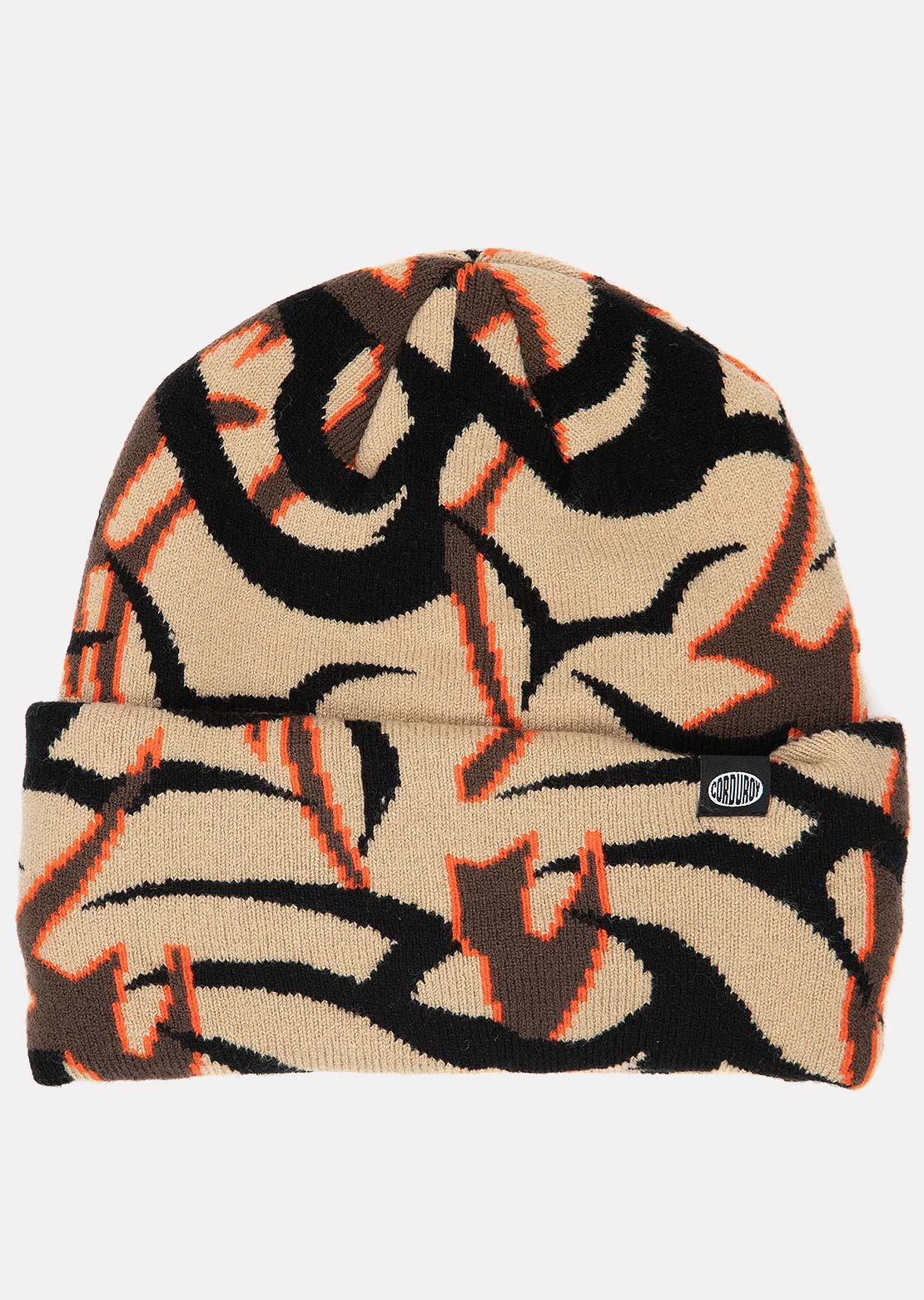 Corduroy Men's Tribal Camo Beanie Khaki