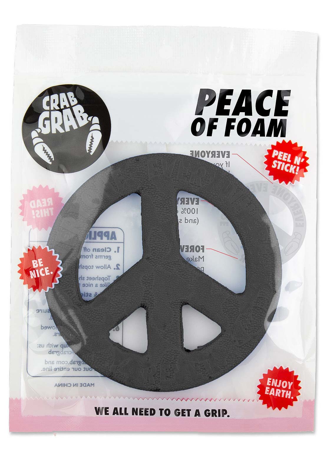 Crab Grab Peace Of Foam Traction Stomp Pad Black