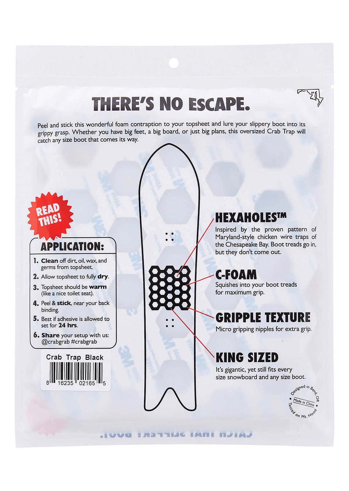 Crab Grab Unisex Crab Trap Stomp Pad Black