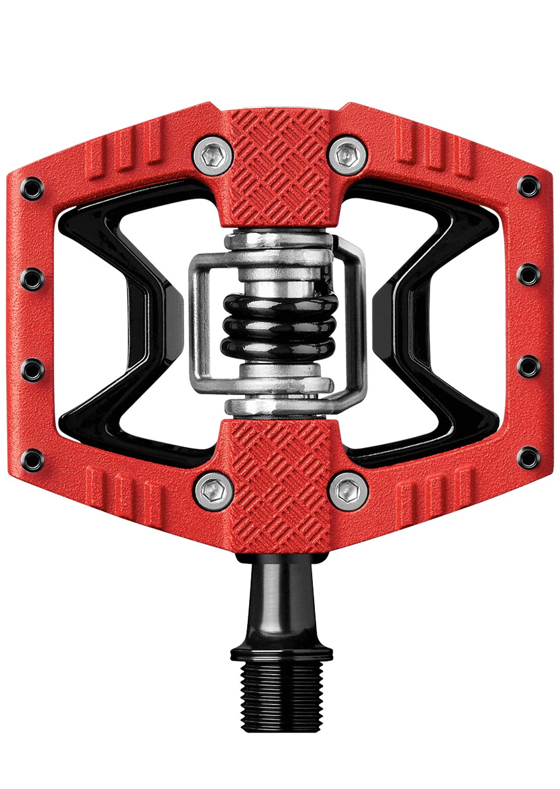 Crank Brothers Double Shot 3 Mountain Bike Pedals Red/Black/Black Spring With Pins