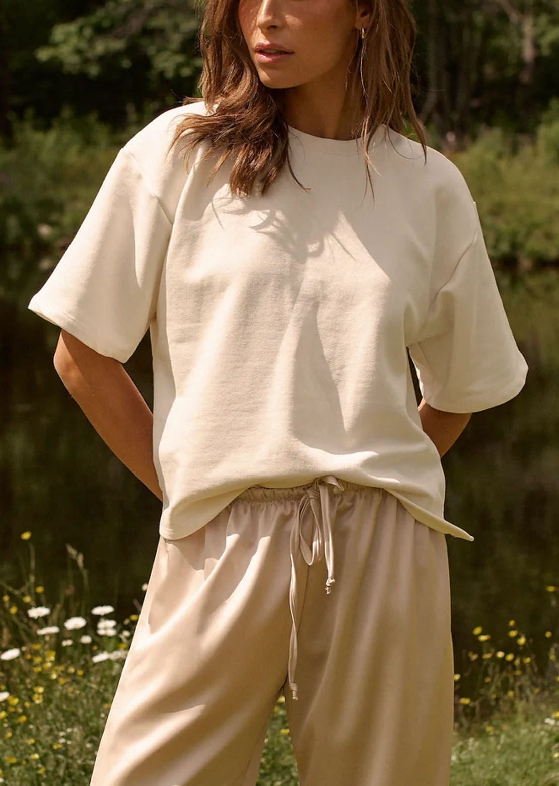 Daily Story Women's Anaé Fleece T-Shirt Cream