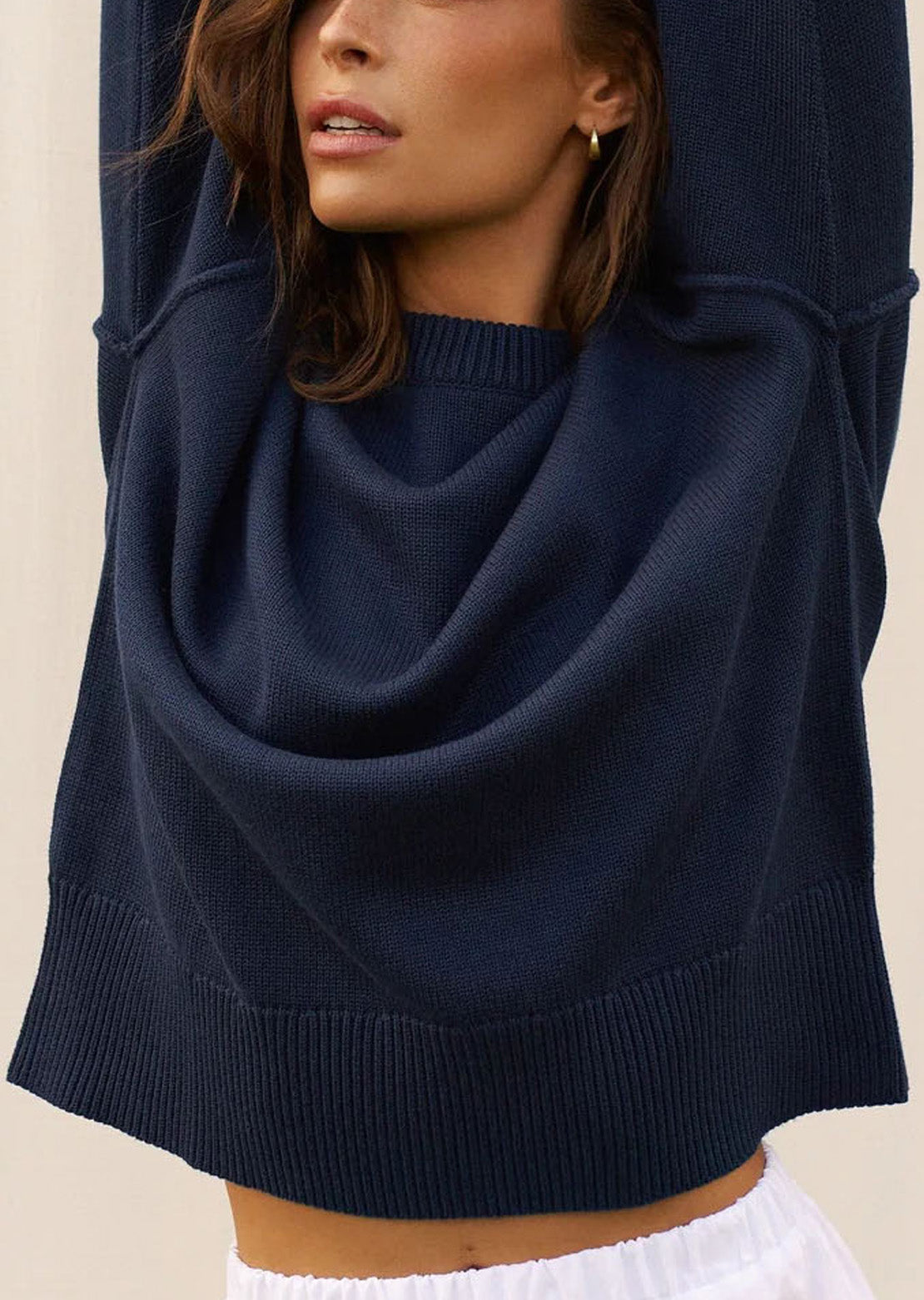 Daily Story Women's Tess Knit Sweater Navy