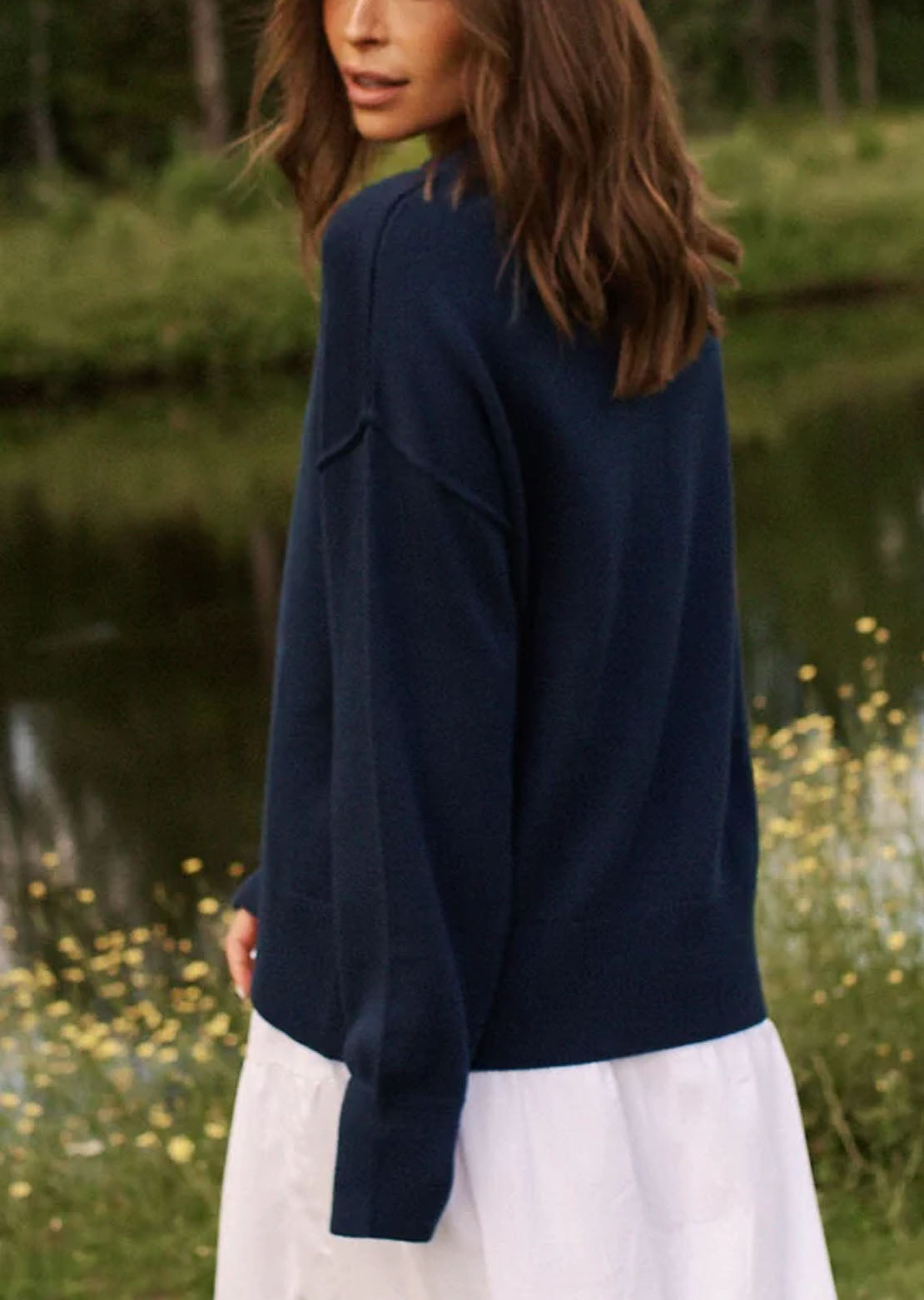 Daily Story Women's Tess Knit Sweater Navy