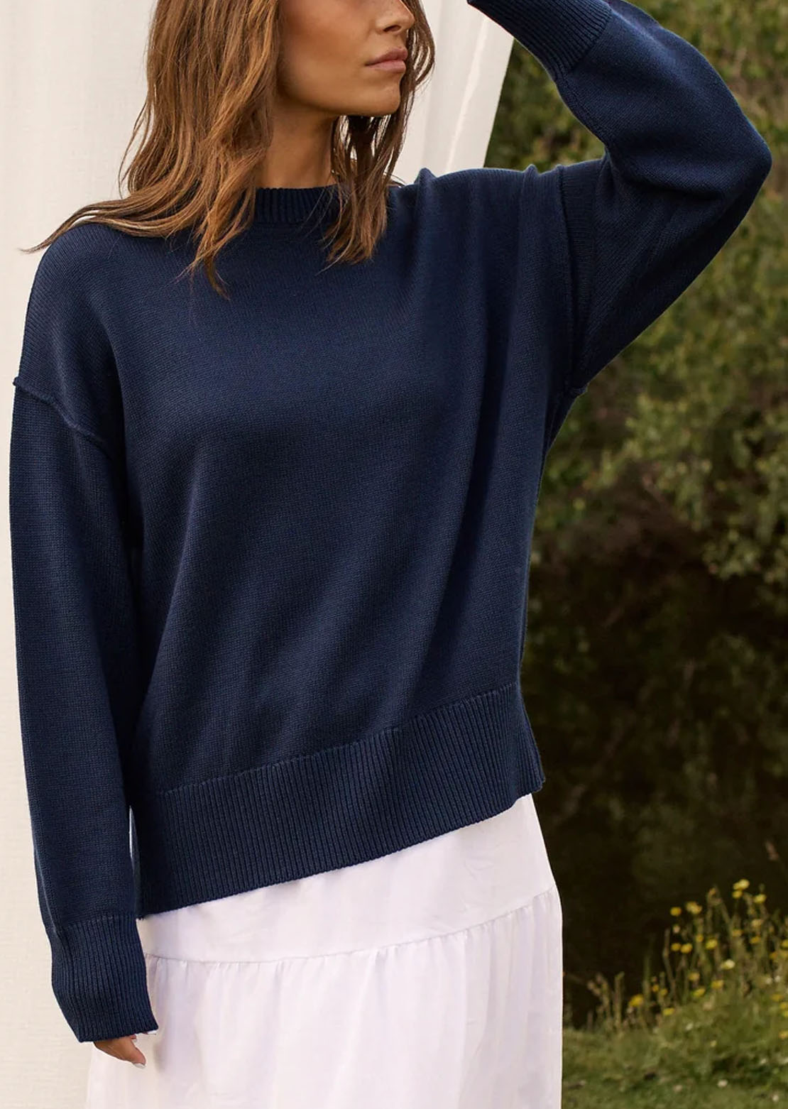 Daily Story Women's Tess Knit Sweater Navy