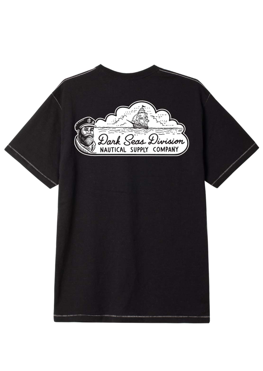 Dark Seas Men's Sea Dogs Contrast Stitch T-Shirt Heather Black