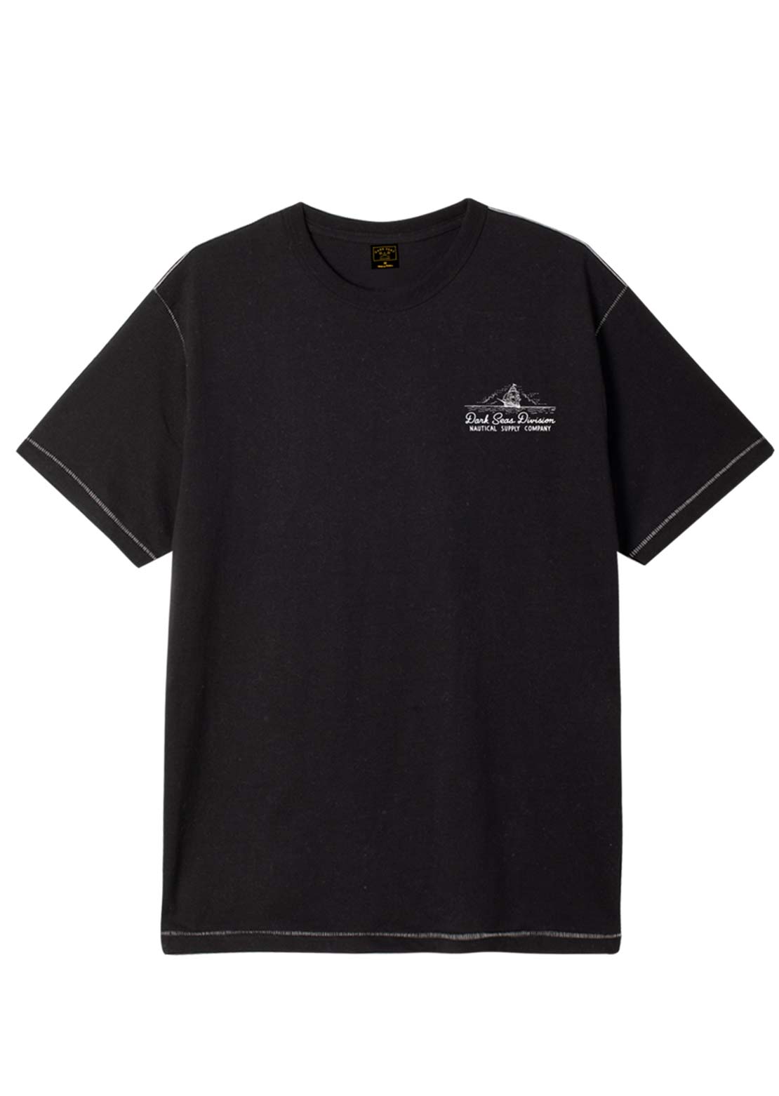 Dark Seas Men's Sea Dogs Contrast Stitch T-Shirt Heather Black