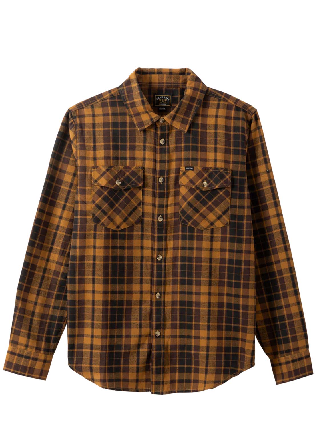 Dark Seas Men's Tanglewood Woven Button Up Shirt Black/Brown