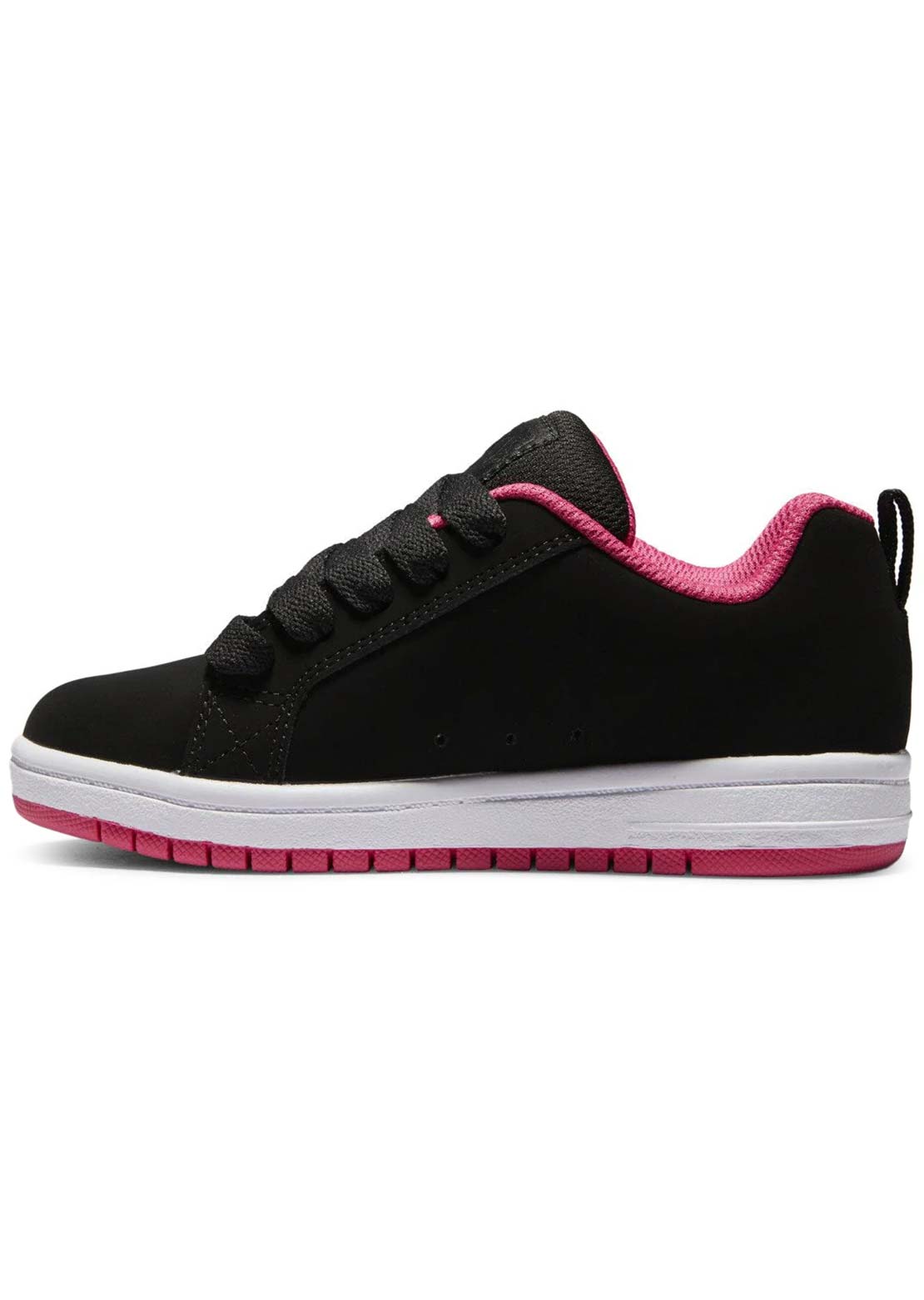 DC Junior Court Graffik Skate Shoes Black/Stencil Pink