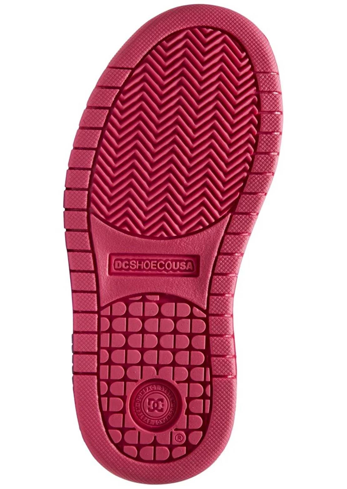 DC Junior Court Graffik Skate Shoes Black/Stencil Pink