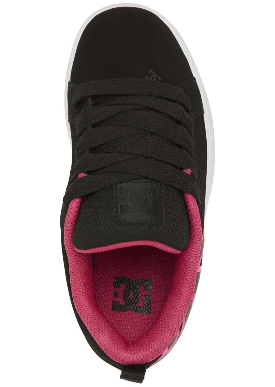 DC Junior Court Graffik Skate Shoes Black/Stencil Pink