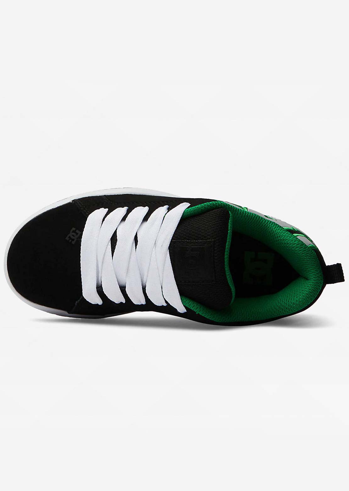 DC Junior Court Graffik Skate Shoes Black/Kelly Green