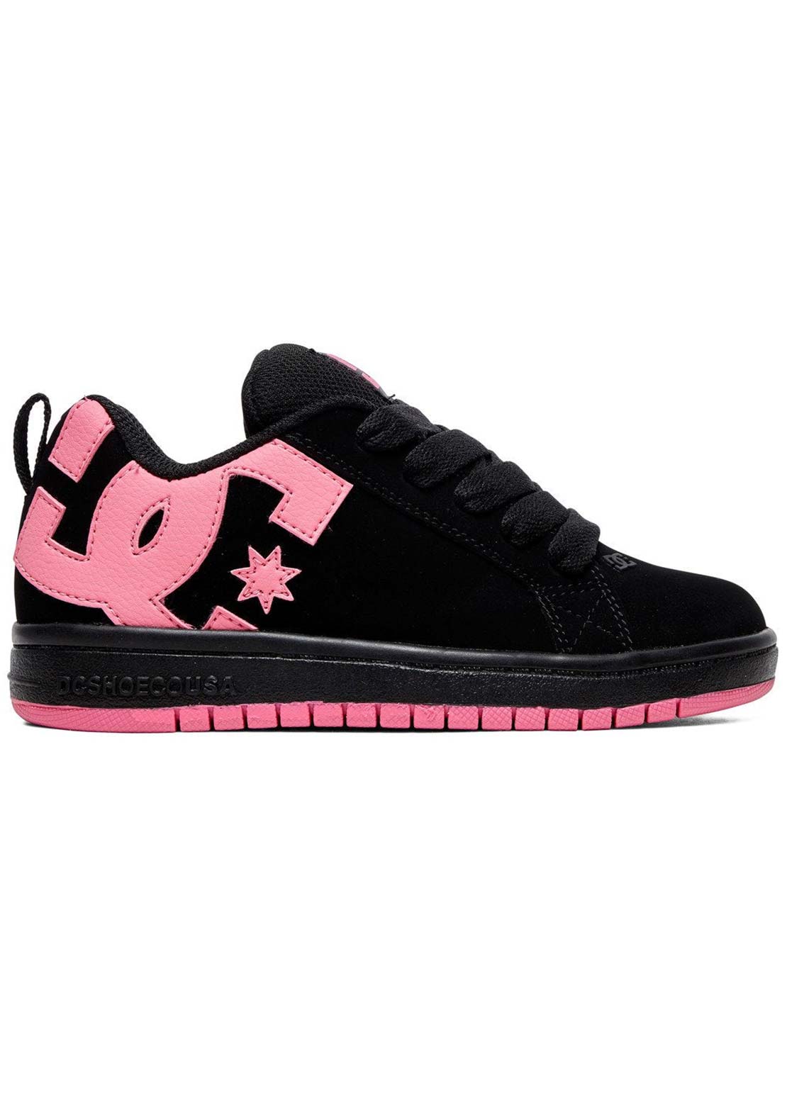 DC Junior Court Graffik Skate Shoes Black/Pink
