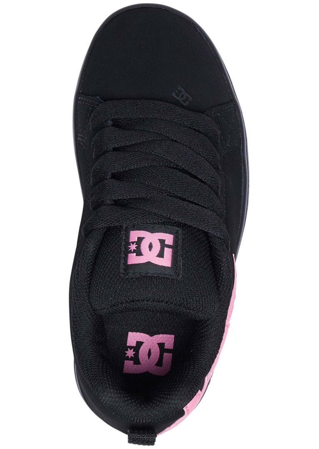 DC Junior Court Graffik Skate Shoes Black/Pink