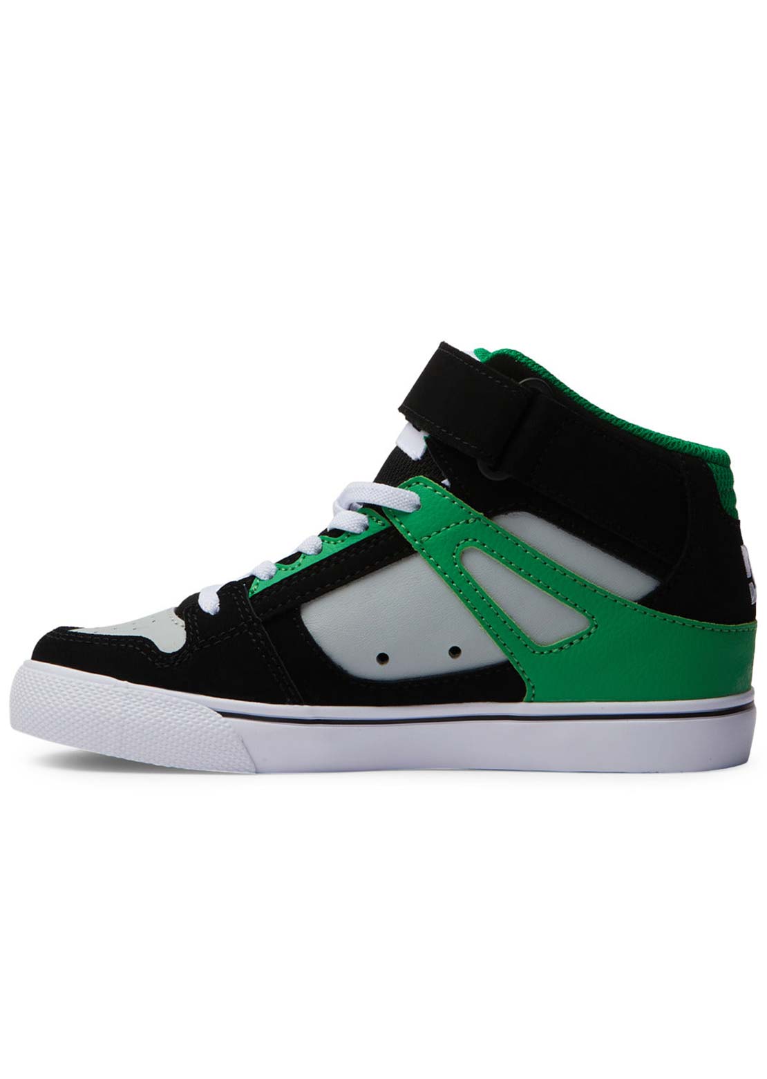DC Junior Pure High-Top EV Skate Shoes Black/Kelly Green