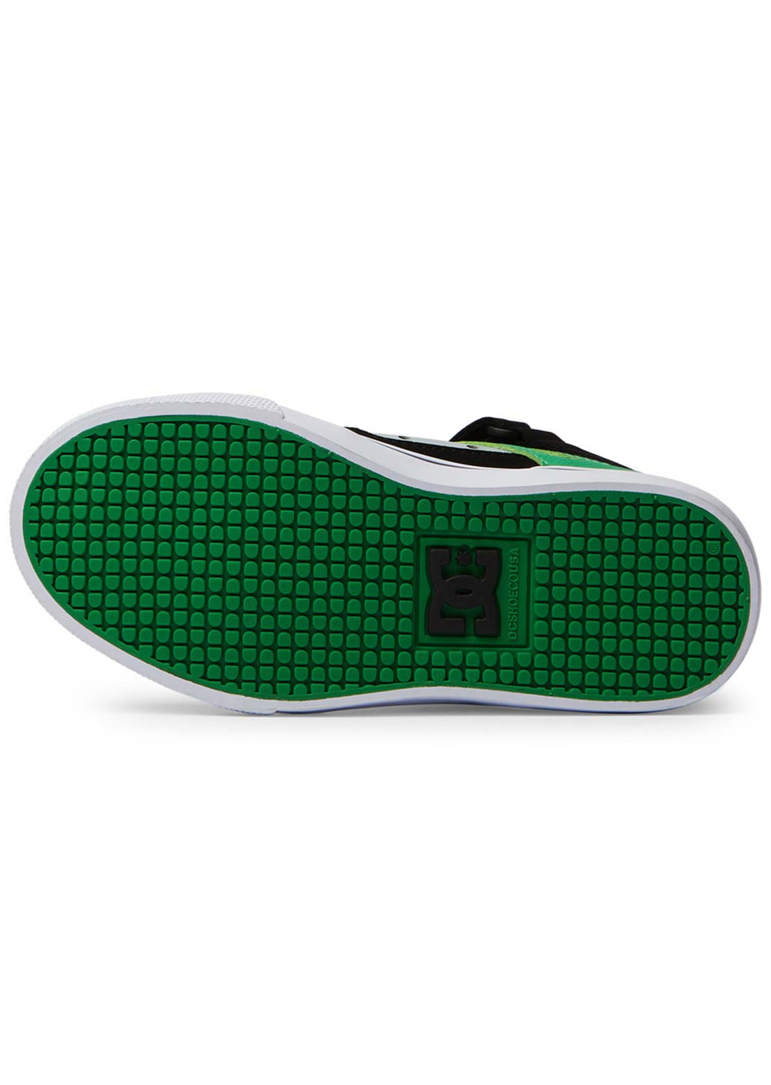 DC Junior Pure High-Top EV Skate Shoes Black/Kelly Green