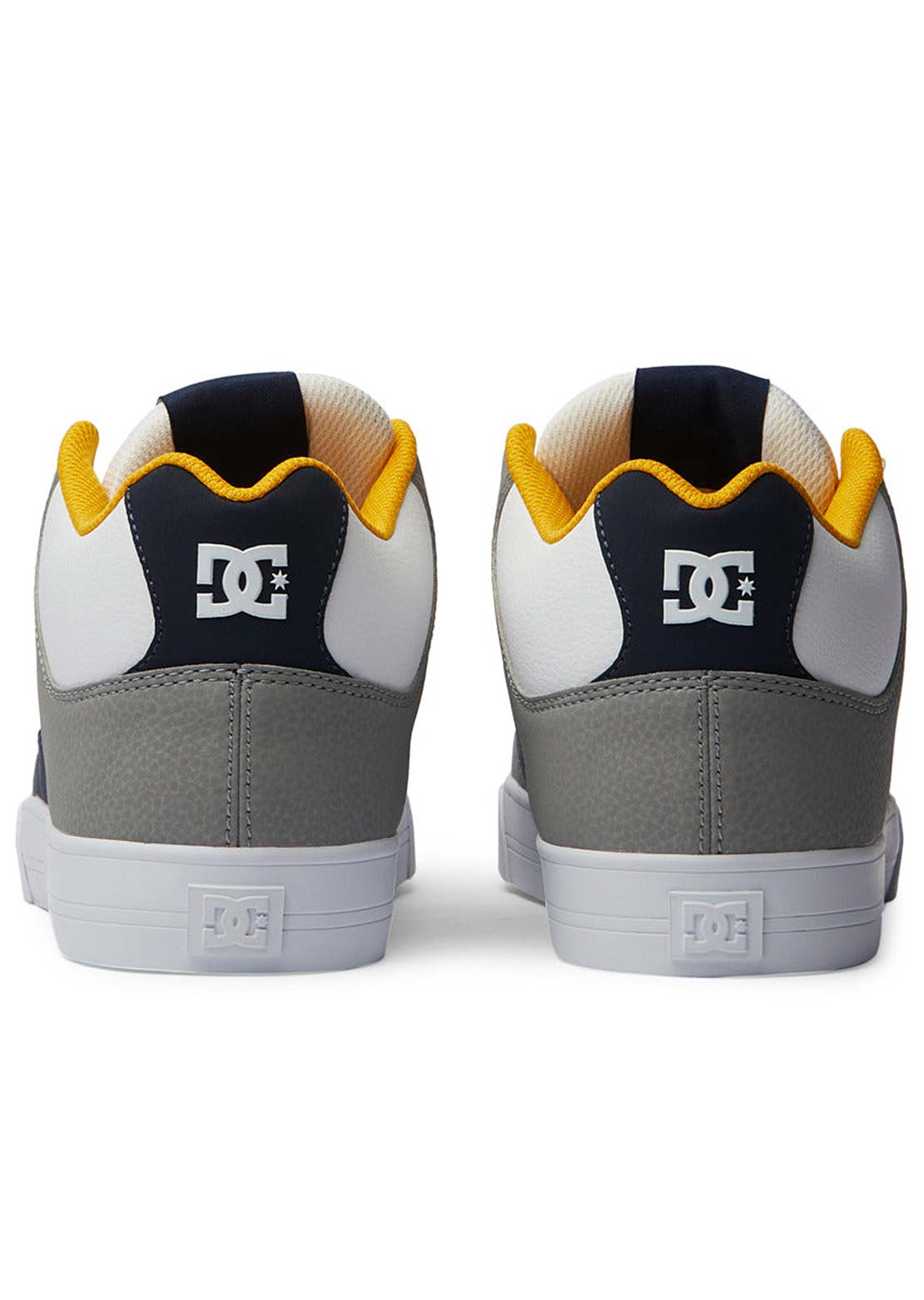 DC Men's Pure Mid Skate Shoes White/Grey/Orange