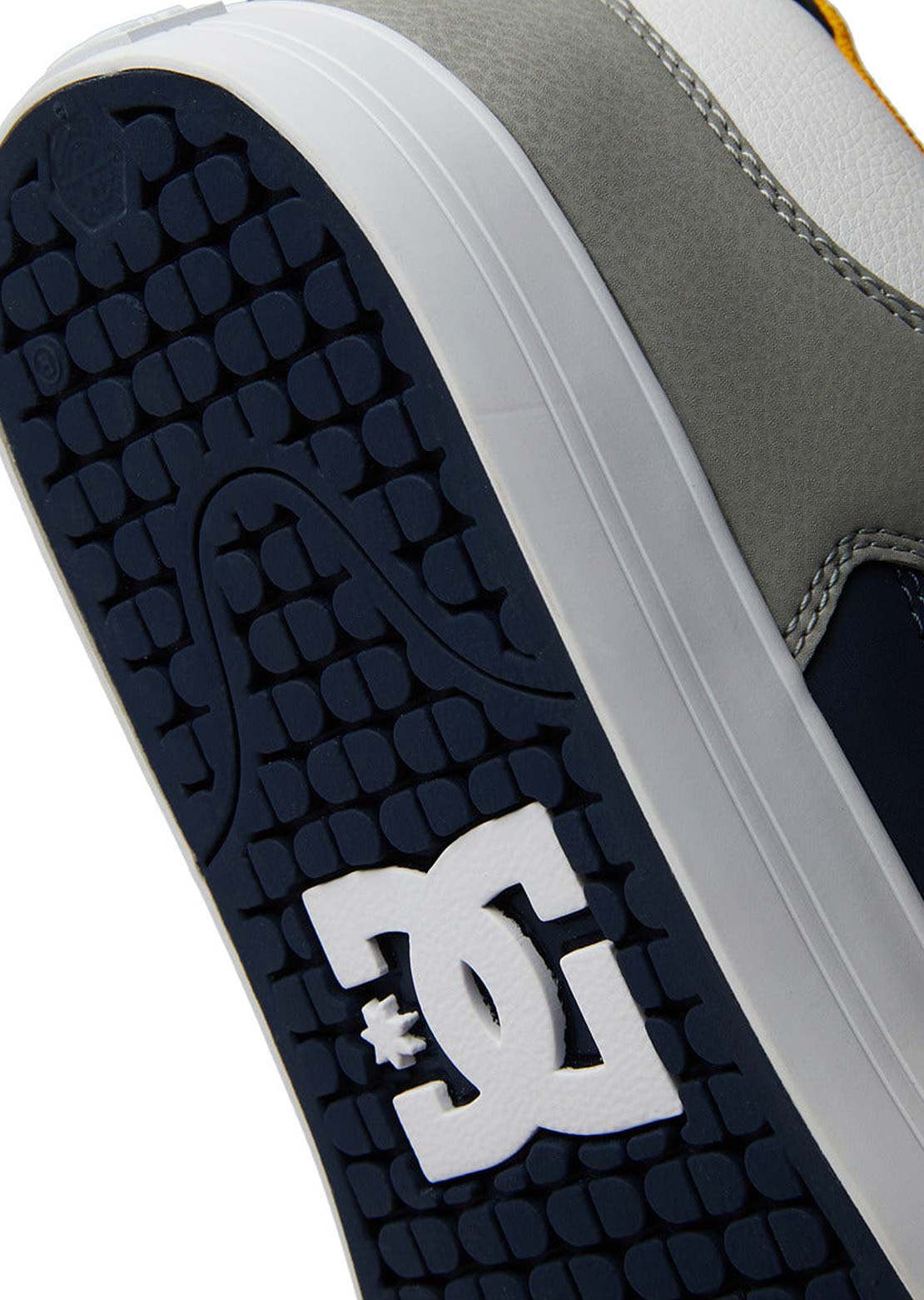 DC Men's Pure Mid Skate Shoes White/Grey/Orange