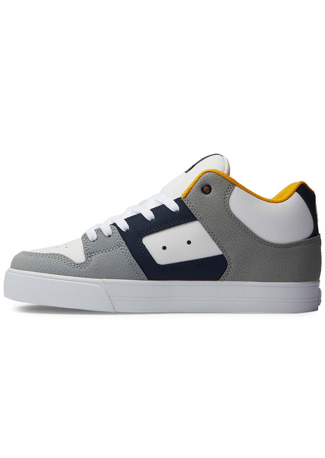DC Men's Pure Mid Skate Shoes White/Grey/Orange
