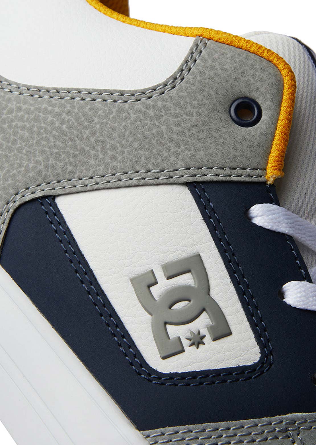 DC Men's Pure Mid Skate Shoes White/Grey/Orange