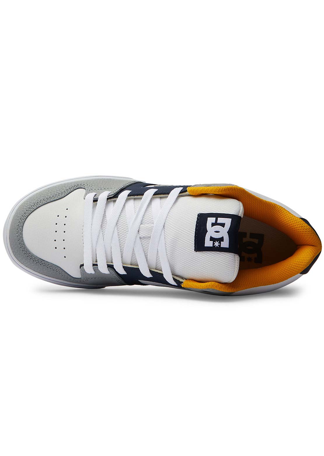 DC Men's Pure Mid Skate Shoes White/Grey/Orange