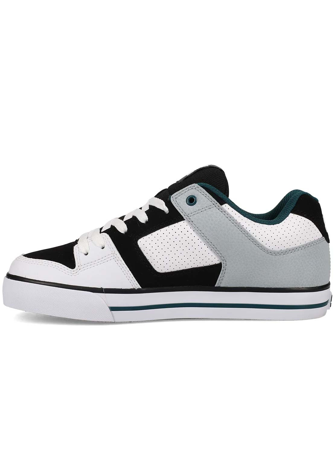 DC Men's Pure Skate Shoes White/Black/Teal
