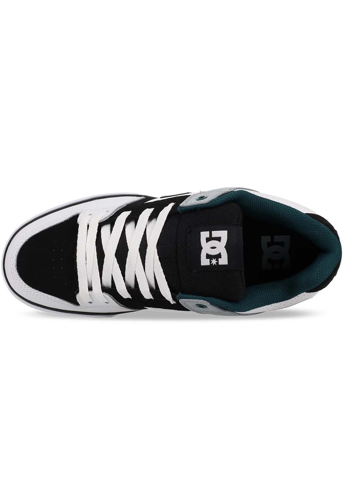 DC Men's Pure Skate Shoes White/Black/Teal