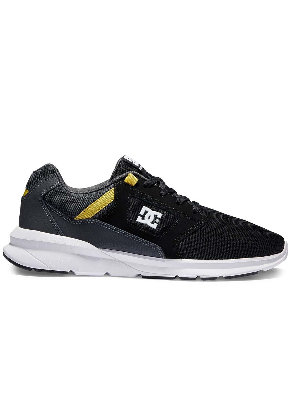 DC Men&#39;s Skyline Skate Shoes Black/Grey/Yellow