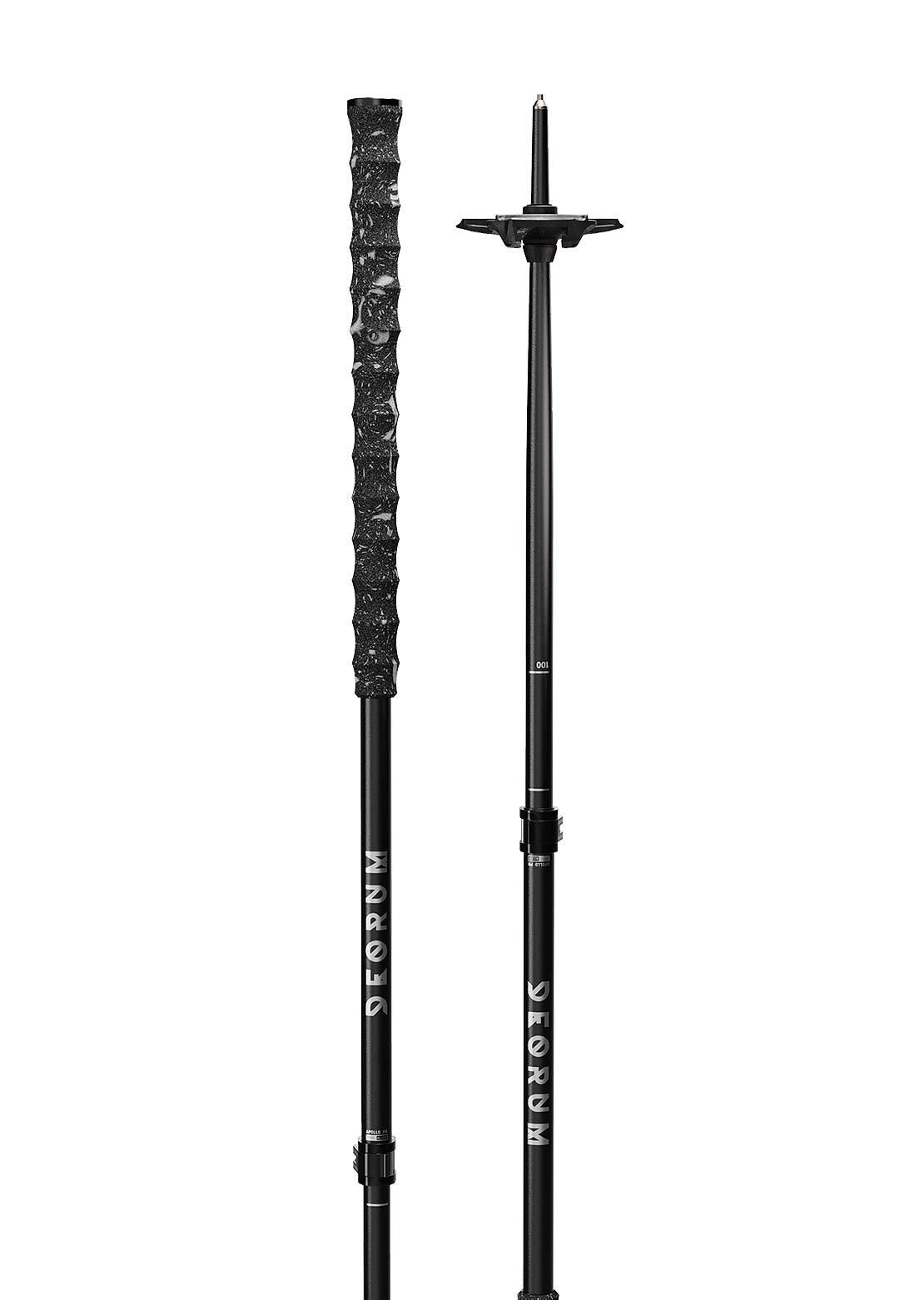 Deorum Unisex Apollo Freeride Regular Baskets Ski Poles Black