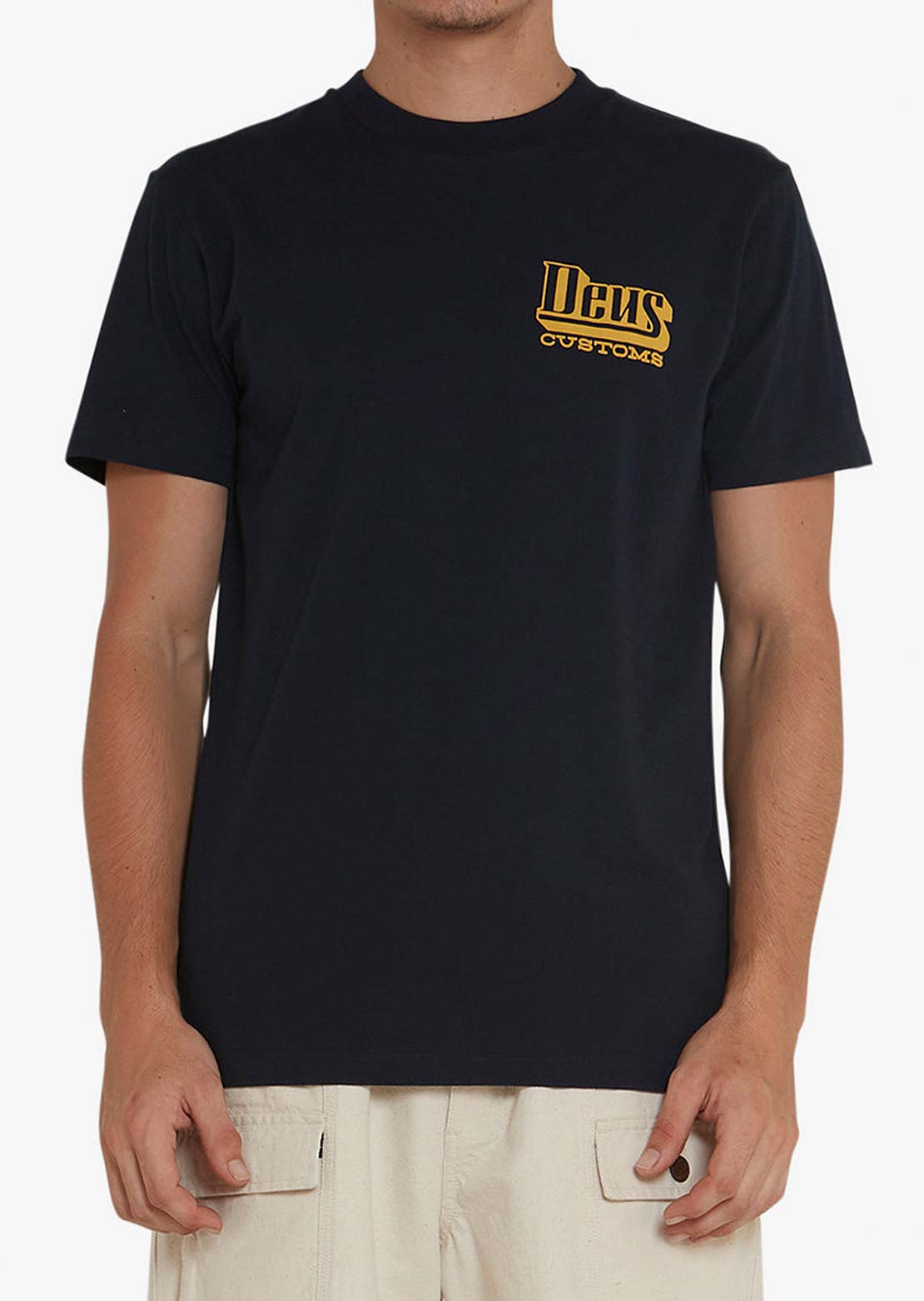 Deus Ex Machina Men's Stripes T-Shirt Navy
