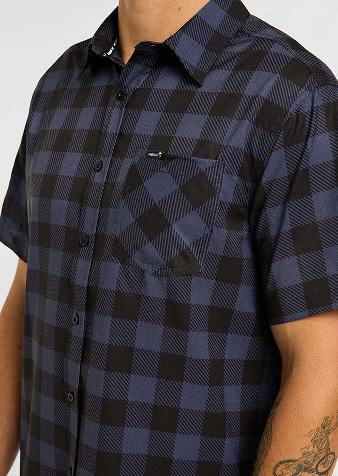 DHaRCO Men's Tech Party Button Up Shirt Jet