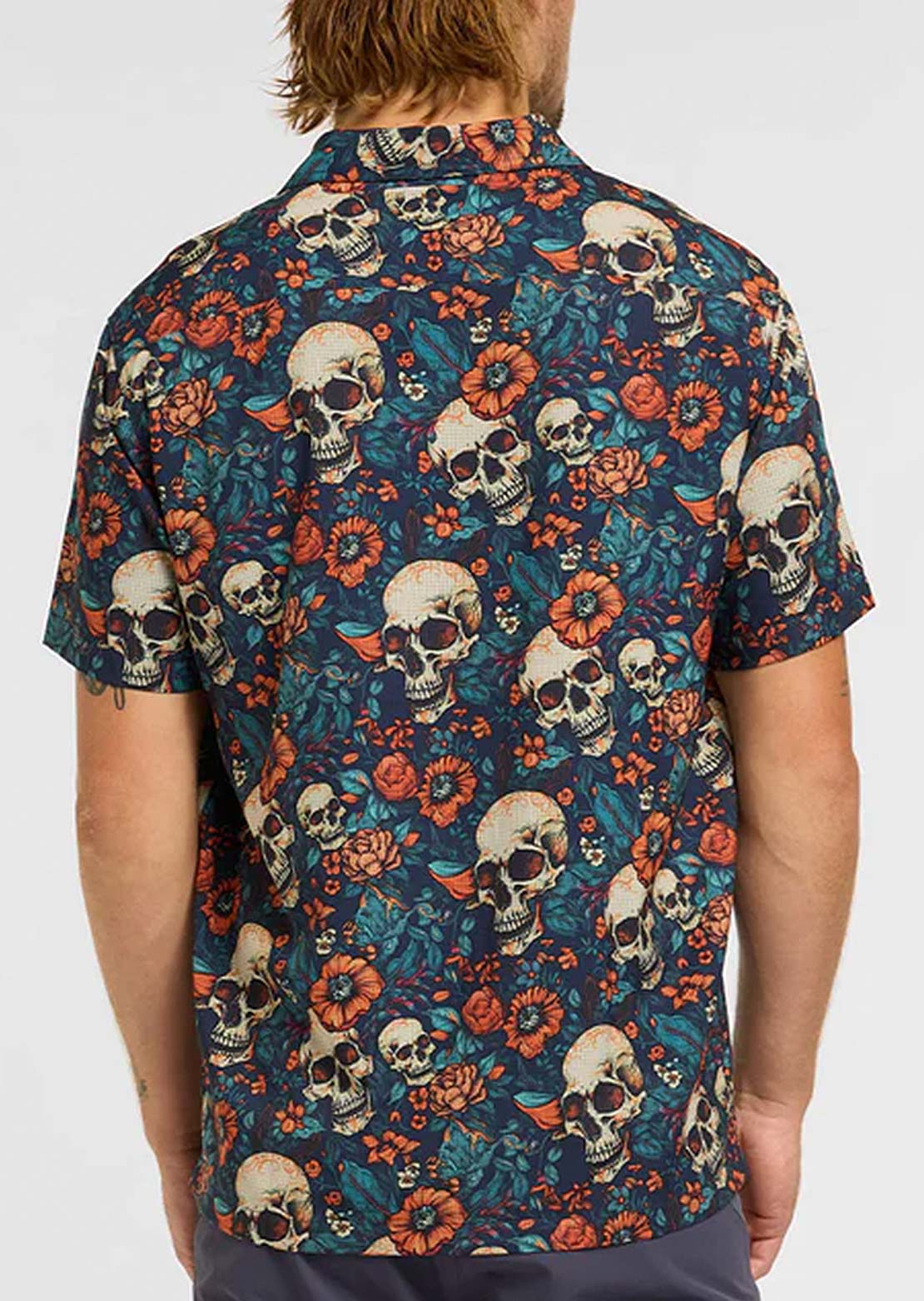 DHaRCO Men's Tech Party Button Up Shirt Skullduggery