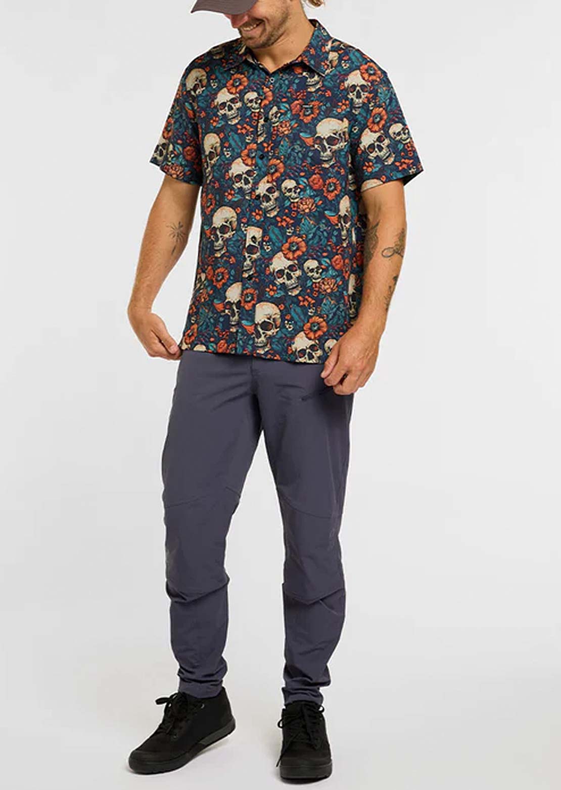 DHaRCO Men's Tech Party Button Up Shirt Skullduggery