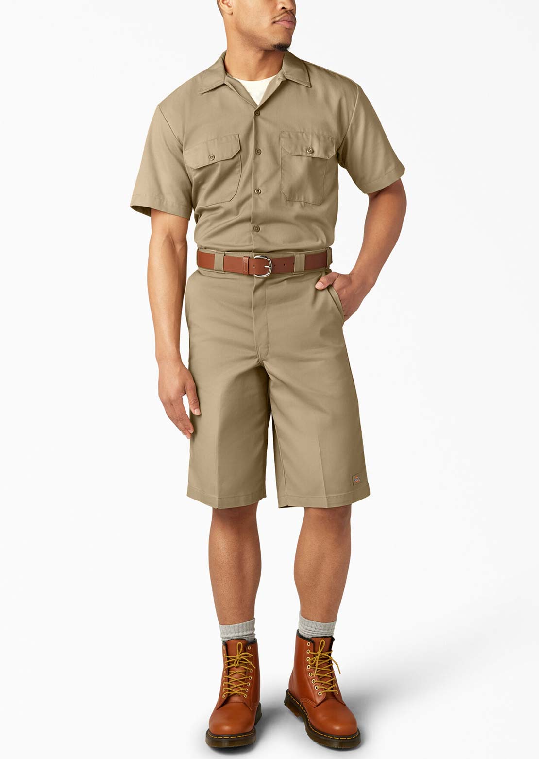 Dickies Men's 13" Loose Fit Multi-Pocket Work Shorts Khaki